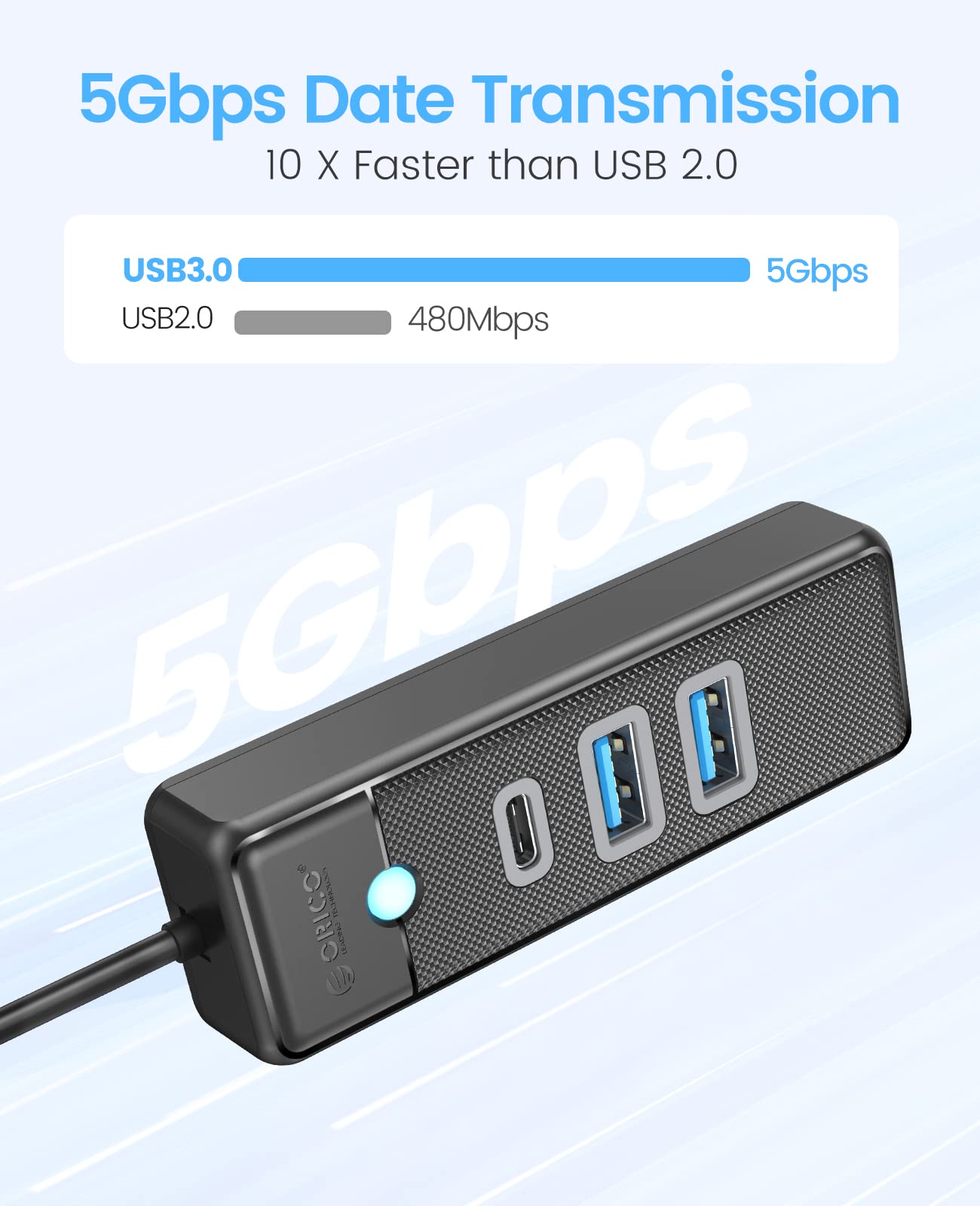 Foto 4 pulgar | Hub Usb C Orico Adaptador Usb 3.1 Tipo C A Usb 3.0 De 3 Puertos - Venta Internacional.