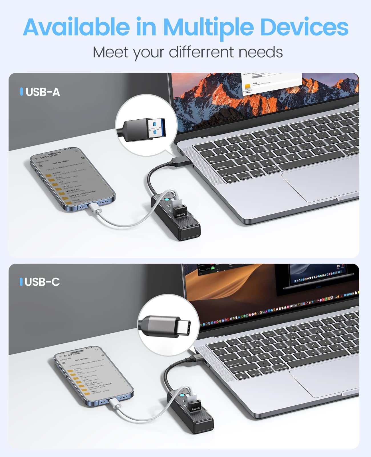 Foto 6 pulgar | Hub Usb C Orico Adaptador Usb 3.1 Tipo C A Usb 3.0 De 3 Puertos - Venta Internacional.