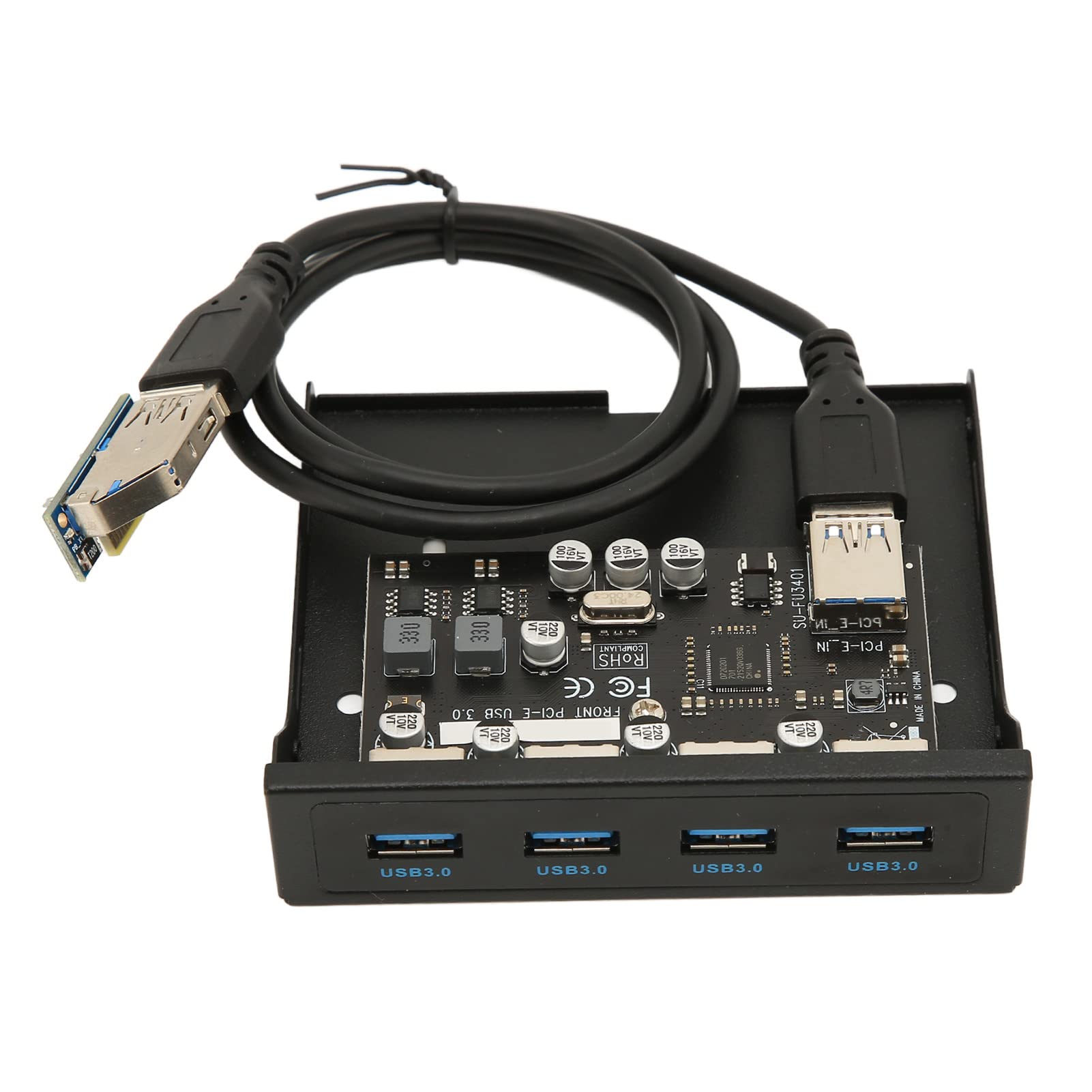 Hub Pcie A Usb 3.0 Del Panel Frontal De 4 Puertos Con Lector De Tarjetas Hilitand - Venta Internacional.