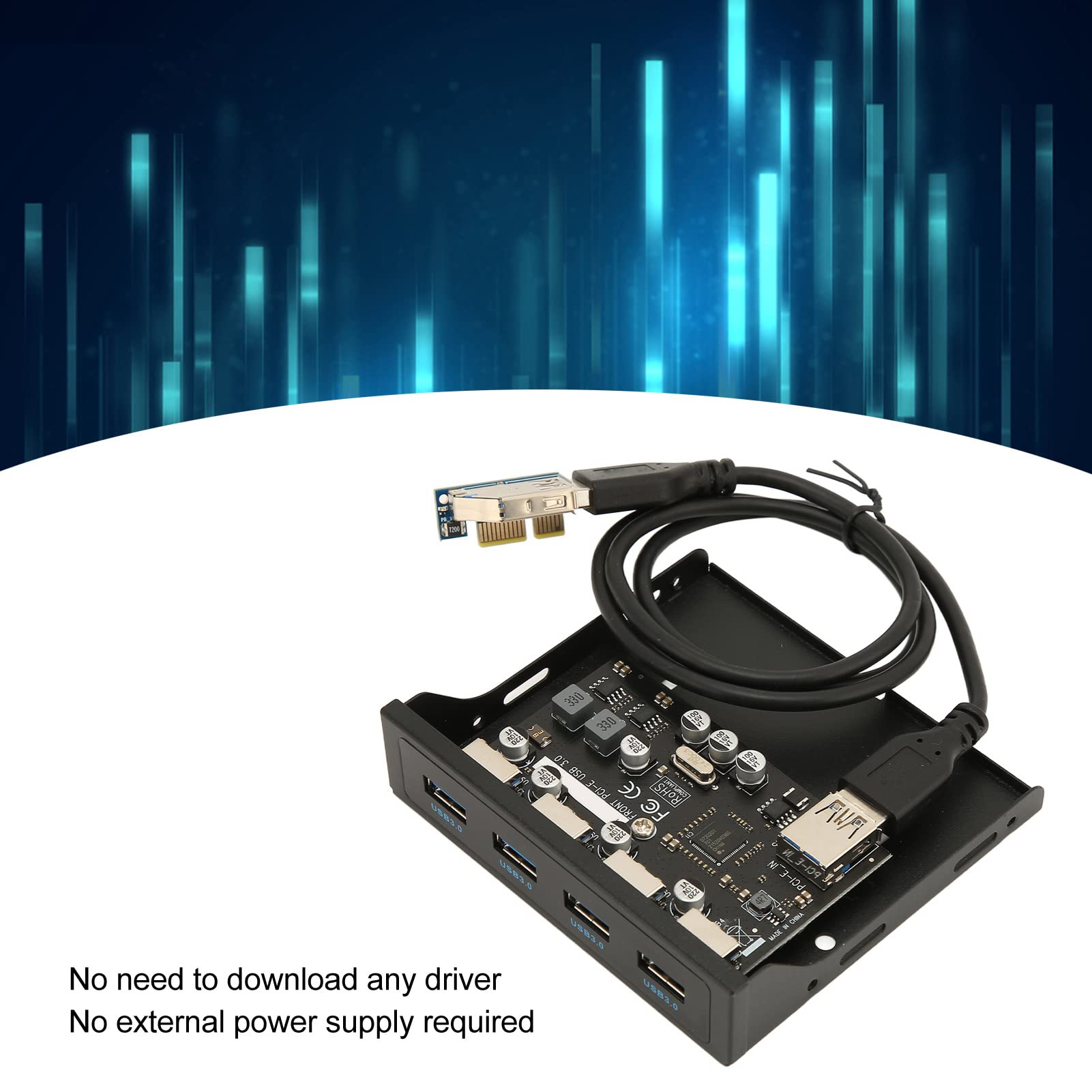 Foto 5 | Hub Pcie A Usb 3.0 Del Panel Frontal De 4 Puertos Con Lector De Tarjetas Hilitand - Venta Internacional.