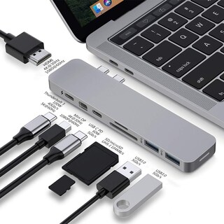 Foto 1 | Adaptador Usb C Hub Hyperdrive Mac Multipuerto Para Macbook, Gris - Venta Internacional.