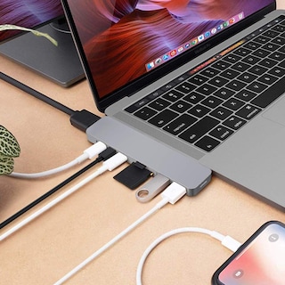 Foto 2 | Adaptador Usb C Hub Hyperdrive Mac Multipuerto Para Macbook, Gris - Venta Internacional.