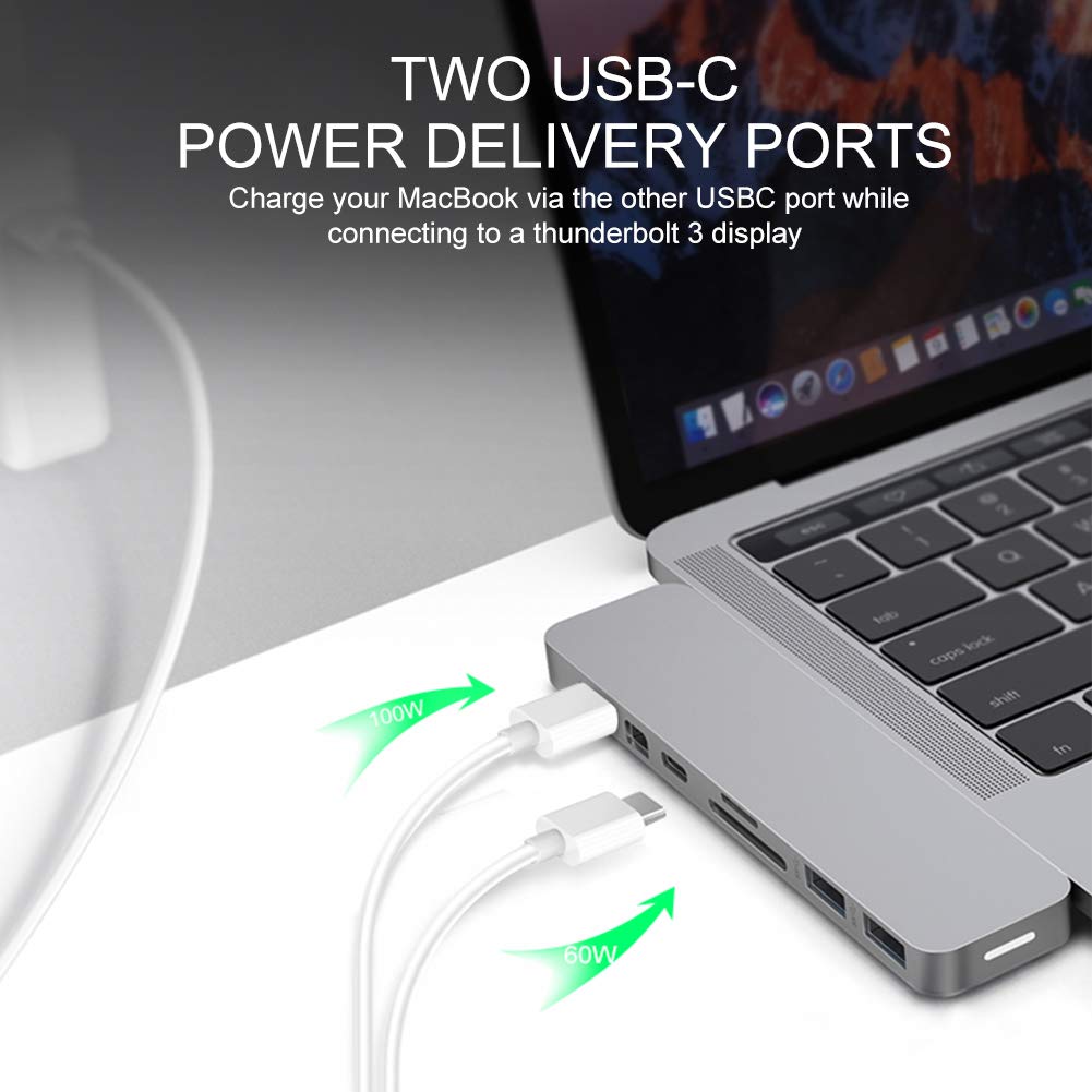 Foto 5 | Adaptador Usb C Hub Hyperdrive Mac Multipuerto Para Macbook, Gris - Venta Internacional.