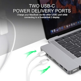 Foto 5 | Adaptador Usb C Hub Hyperdrive Mac Multipuerto Para Macbook, Gris - Venta Internacional.