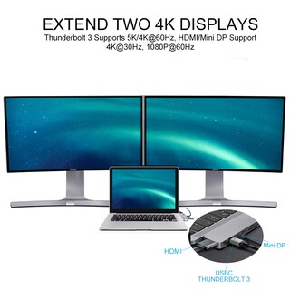 Foto 6 | Adaptador Usb C Hub Hyperdrive Mac Multipuerto Para Macbook, Gris - Venta Internacional.