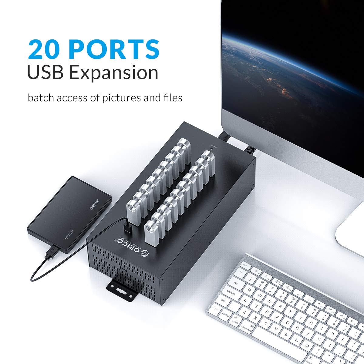 Foto 5 pulgar | Hub Usb Orico Industrial 20 Puertos Usb 2.0 150 W Totalmente Metálico - Venta Internacional.