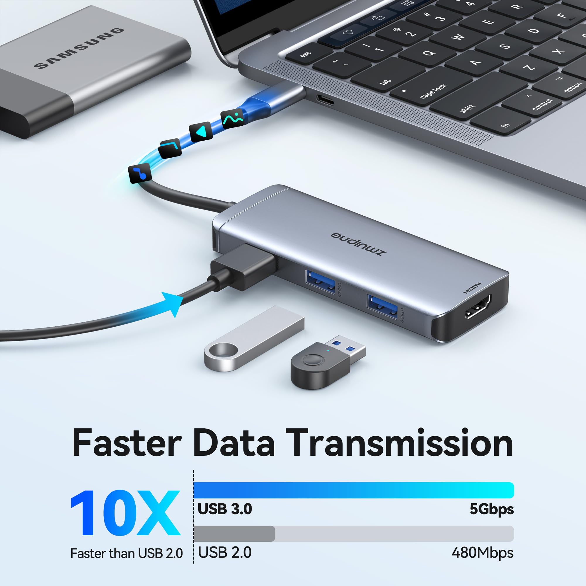 Foto 5 pulgar | Adaptador Usb C Hub Zmuipng 6 En 1 Con Hdmi 4k Para Macbook Air/pro - Venta Internacional.