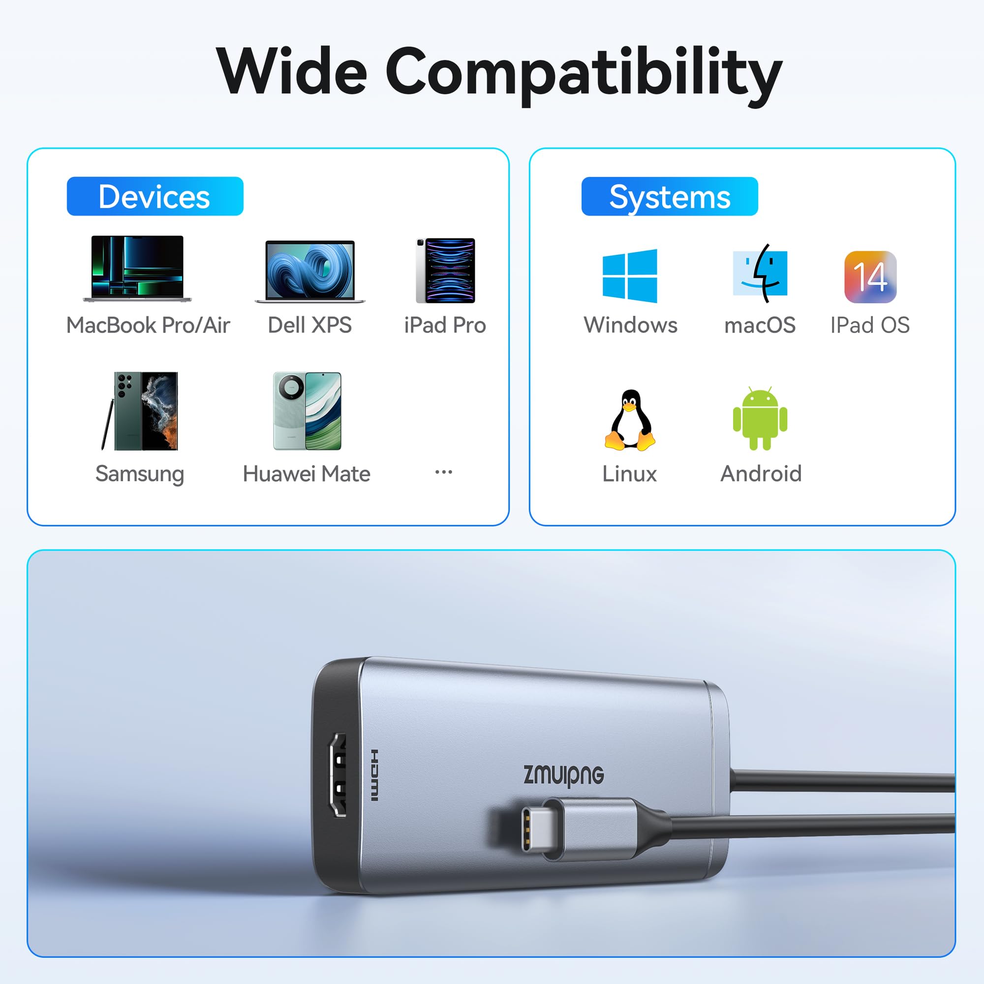 Foto 8 pulgar | Adaptador Usb C Hub Zmuipng 6 En 1 Con Hdmi 4k Para Macbook Air/pro - Venta Internacional.