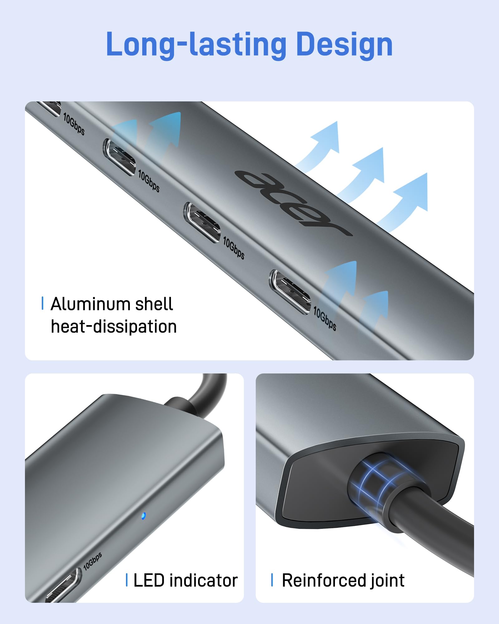 Foto 5 pulgar | Divisor Usb C Hub Acer De 10 Gbps Tipo C Con 4 Puertos Usb C 3.2 - Venta Internacional.