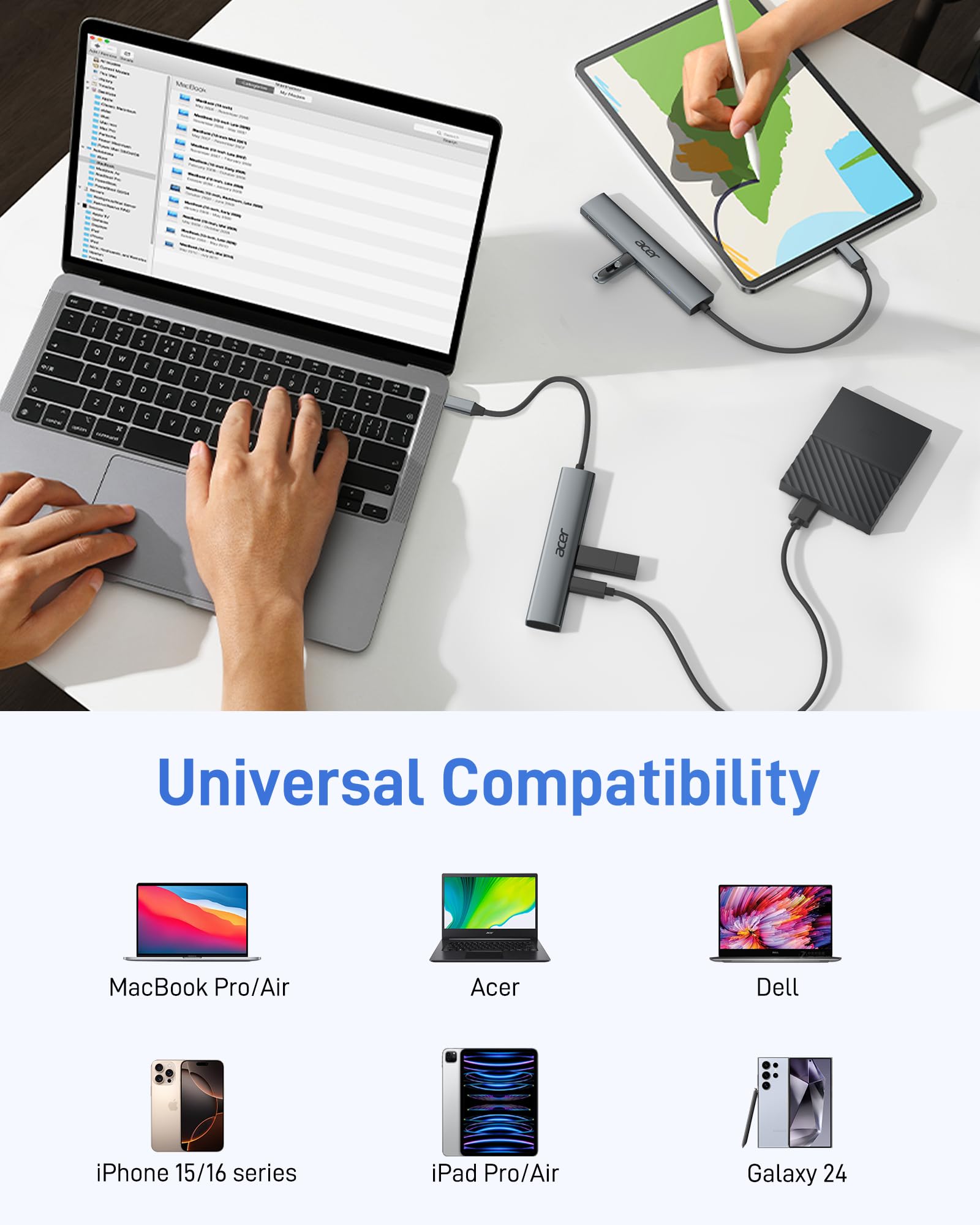 Foto 8 pulgar | Divisor Usb C Hub Acer De 10 Gbps Tipo C Con 4 Puertos Usb C 3.2 - Venta Internacional.