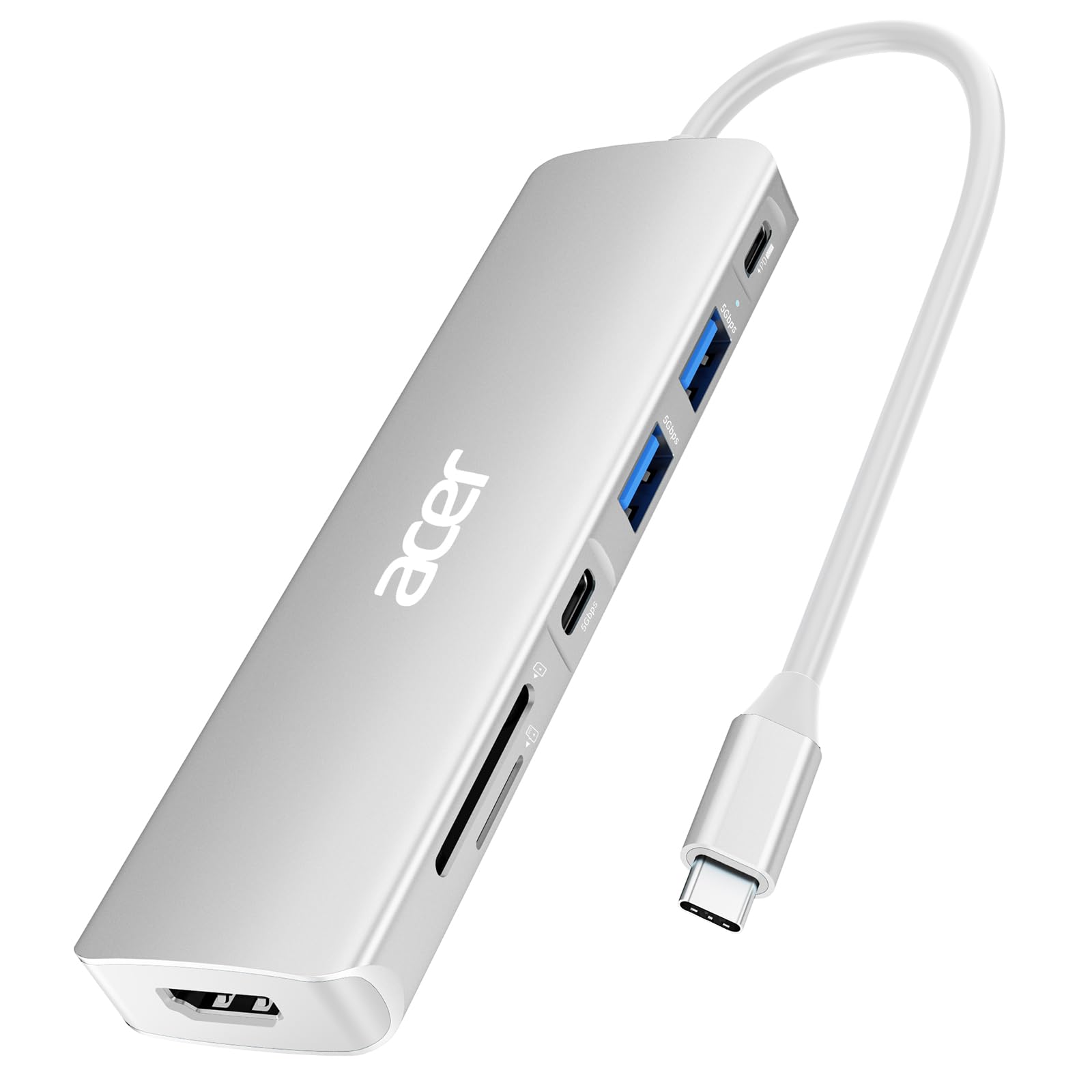Foto 1 | Base Usb C Acer 7 En 1 Con Hdmi 4k, 2 Usb 3.1, Pd De 100 W, Color Plateado - Venta Internacional.
