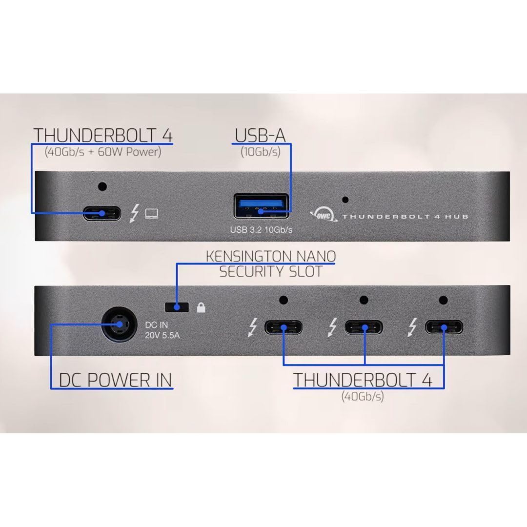 Foto 4 pulgar | Thunderbolt Hub Owc De 5 Puertos Con Carga De 60 W Para Mac Y Pc - Venta Internacional.