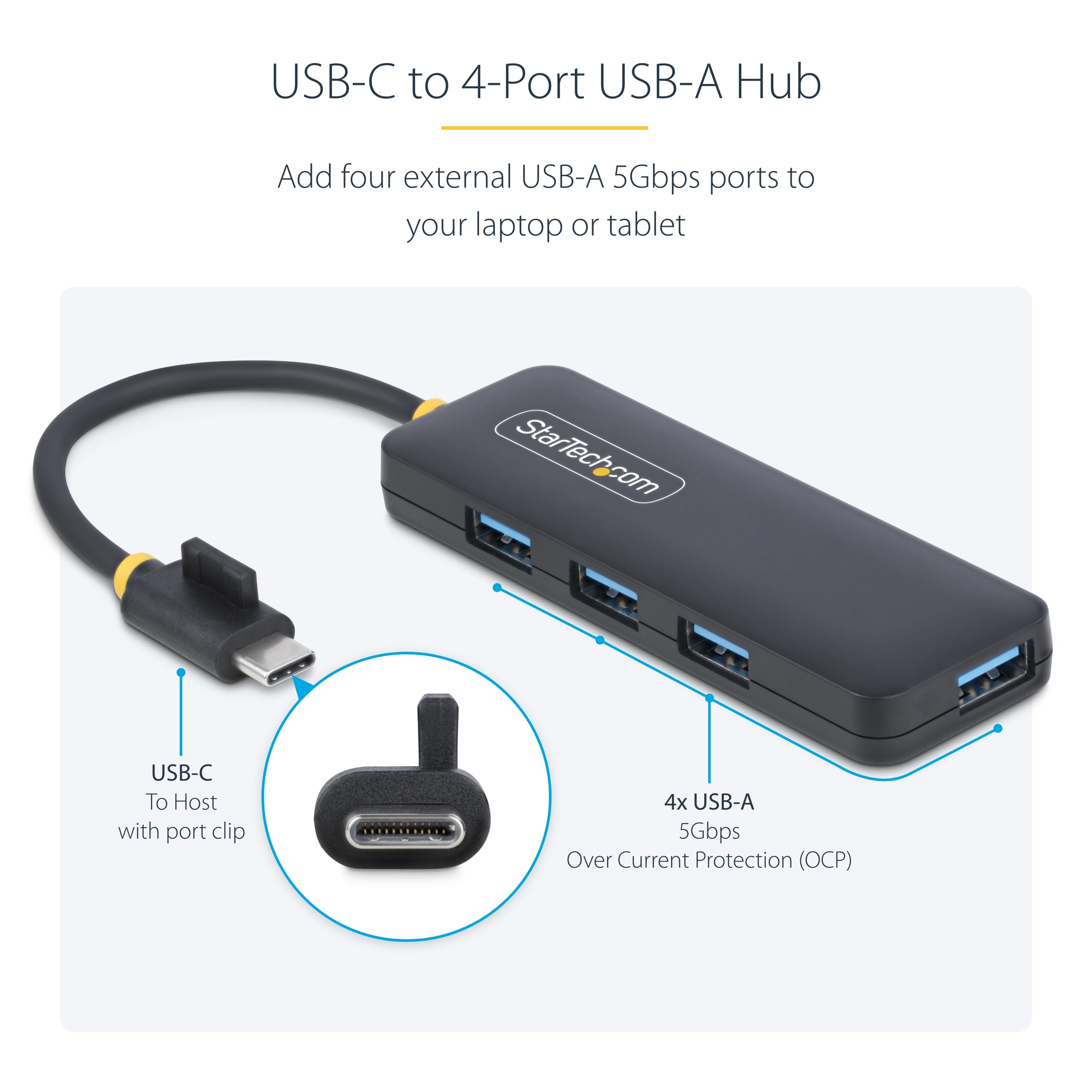 Foto 4 pulgar | Hub Usb-c Startech.com 4 Puertos Usb 3.0 De 5 Gbps Para Windows Mac - Venta Internacional.