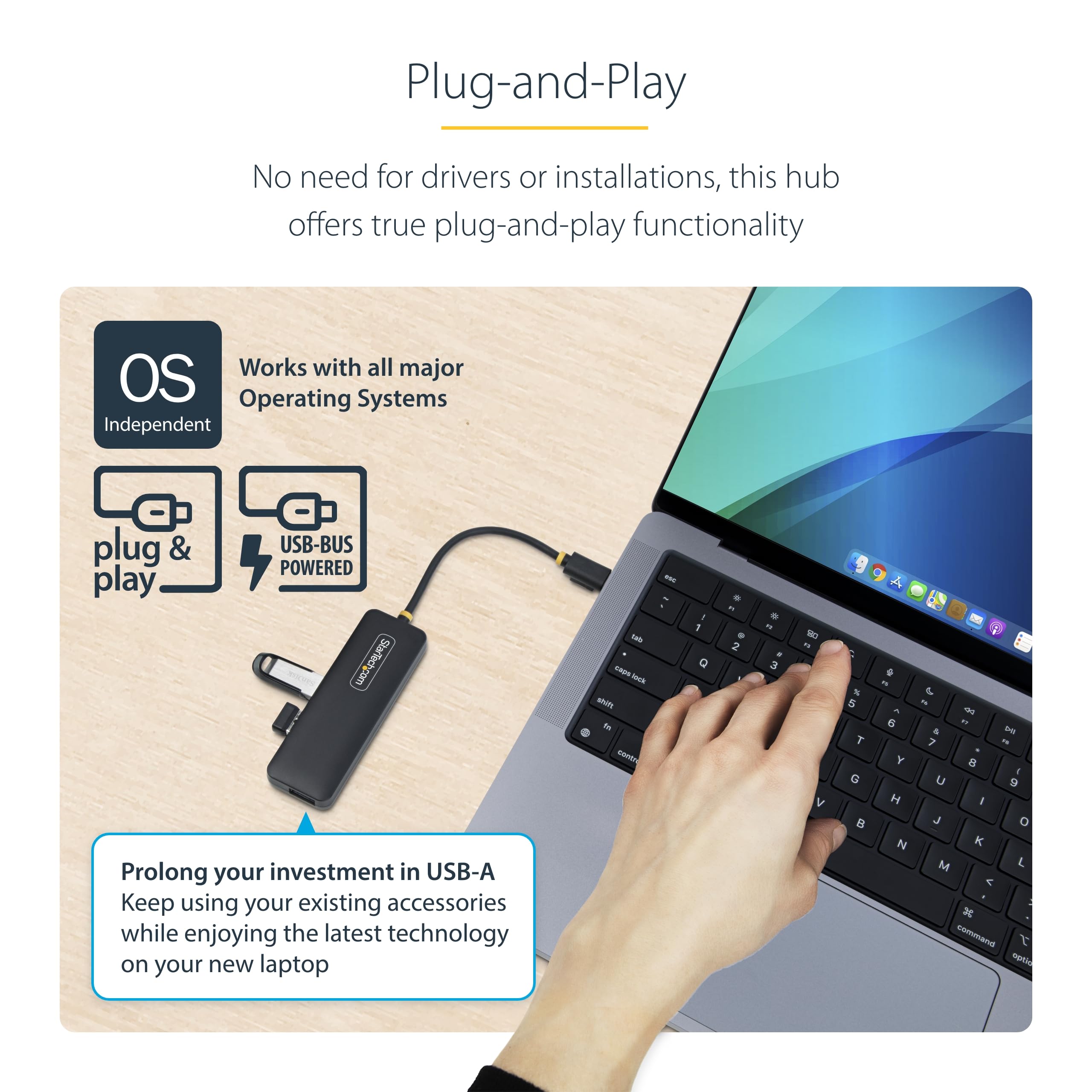 Foto 5 pulgar | Hub Usb-c Startech.com 4 Puertos Usb 3.0 De 5 Gbps Para Windows Mac - Venta Internacional.