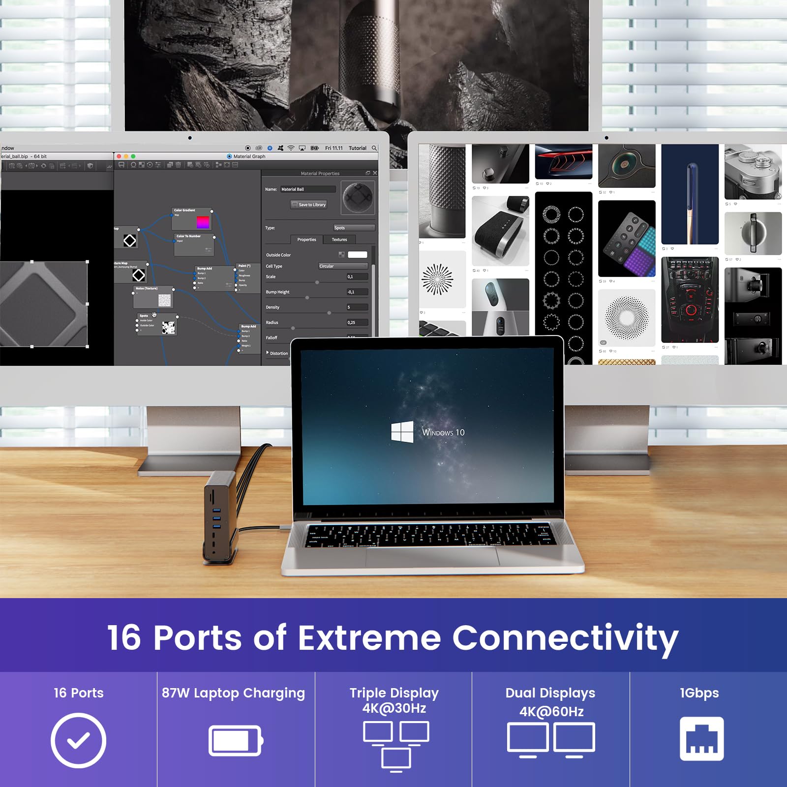 Foto 4 pulgar | Hub Usb-c Saosaolink 16 En 1 Con 2 Puertos Hdmi 4k, Displayport, 7 U - Venta Internacional.