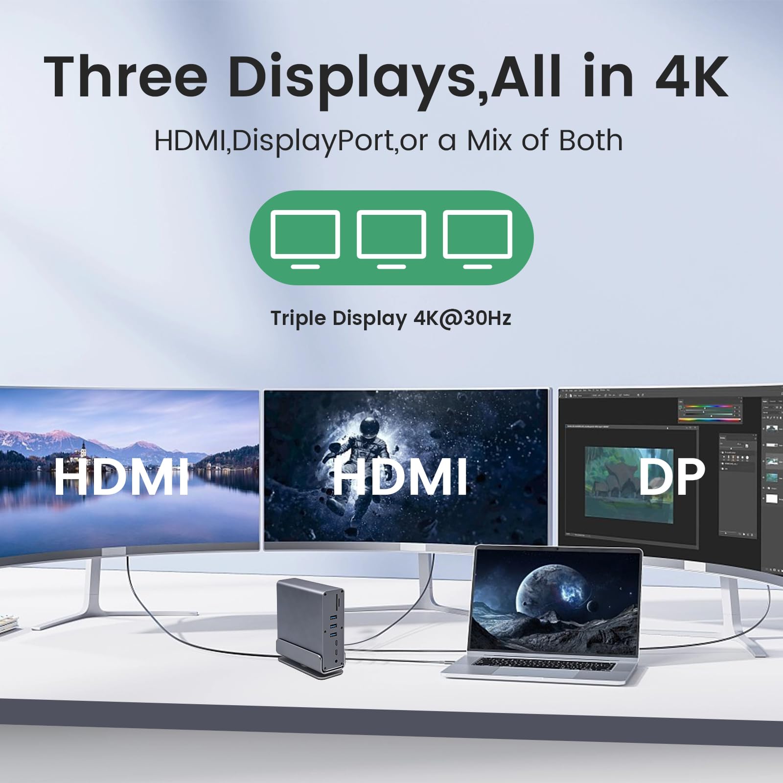Foto 7 pulgar | Hub Usb-c Saosaolink 16 En 1 Con 2 Puertos Hdmi 4k, Displayport, 7 U - Venta Internacional.