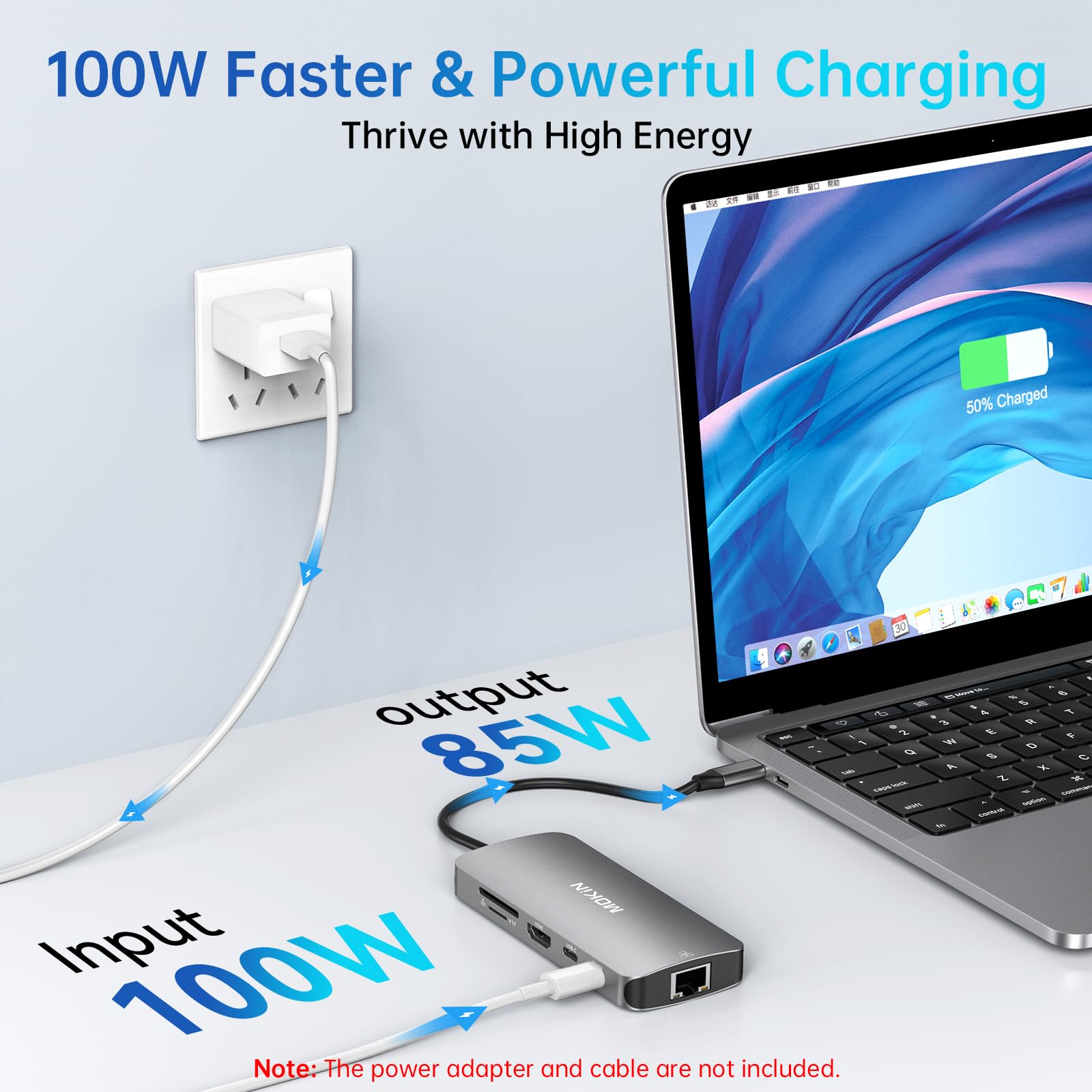 Foto 5 pulgar | Adaptador Usb C Mokin 9 En 1 Con 3 Puertos Usb Hdmi Rj45 100w Pd - Venta Internacional.