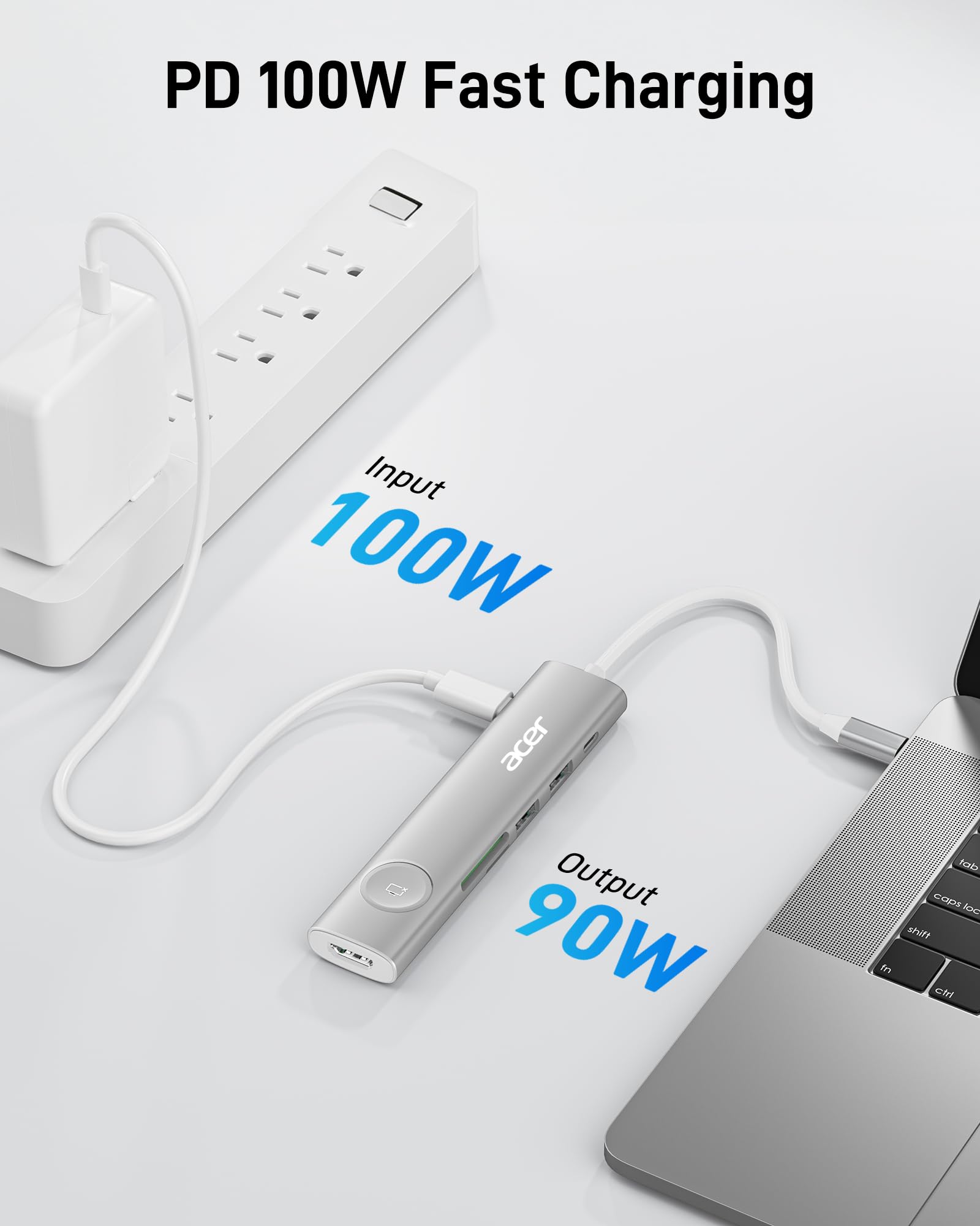 Foto 4 | Adaptador Multipuerto Usb-c Hub Acer 7 En 1 Con 4k @60hz Hdmi 100w Pd - Venta Internacional.