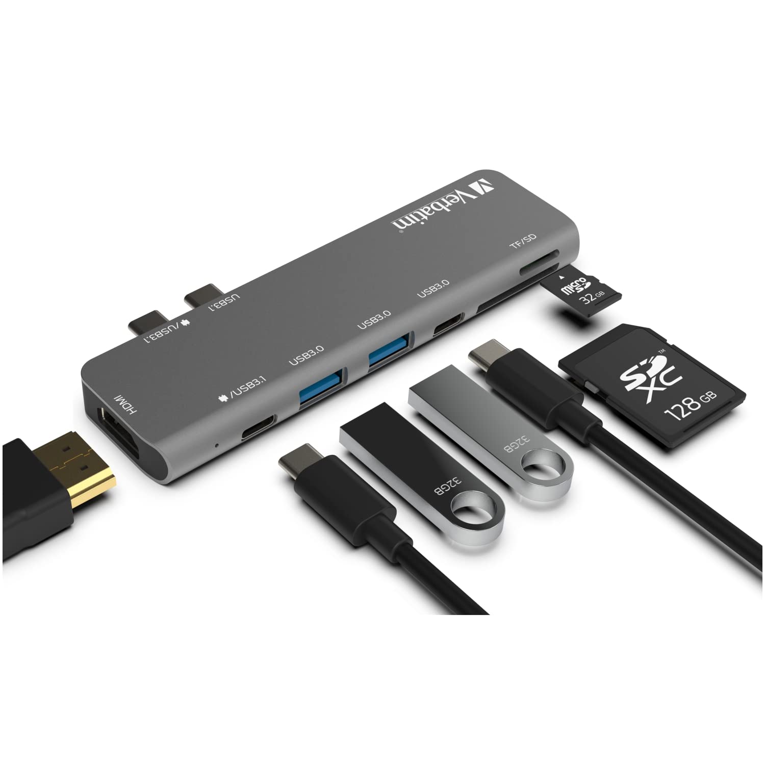 Hub Usb C Verbatim 7 En 2 Para Macbook Pro Con Pd De 100 W - Venta Internacional.
