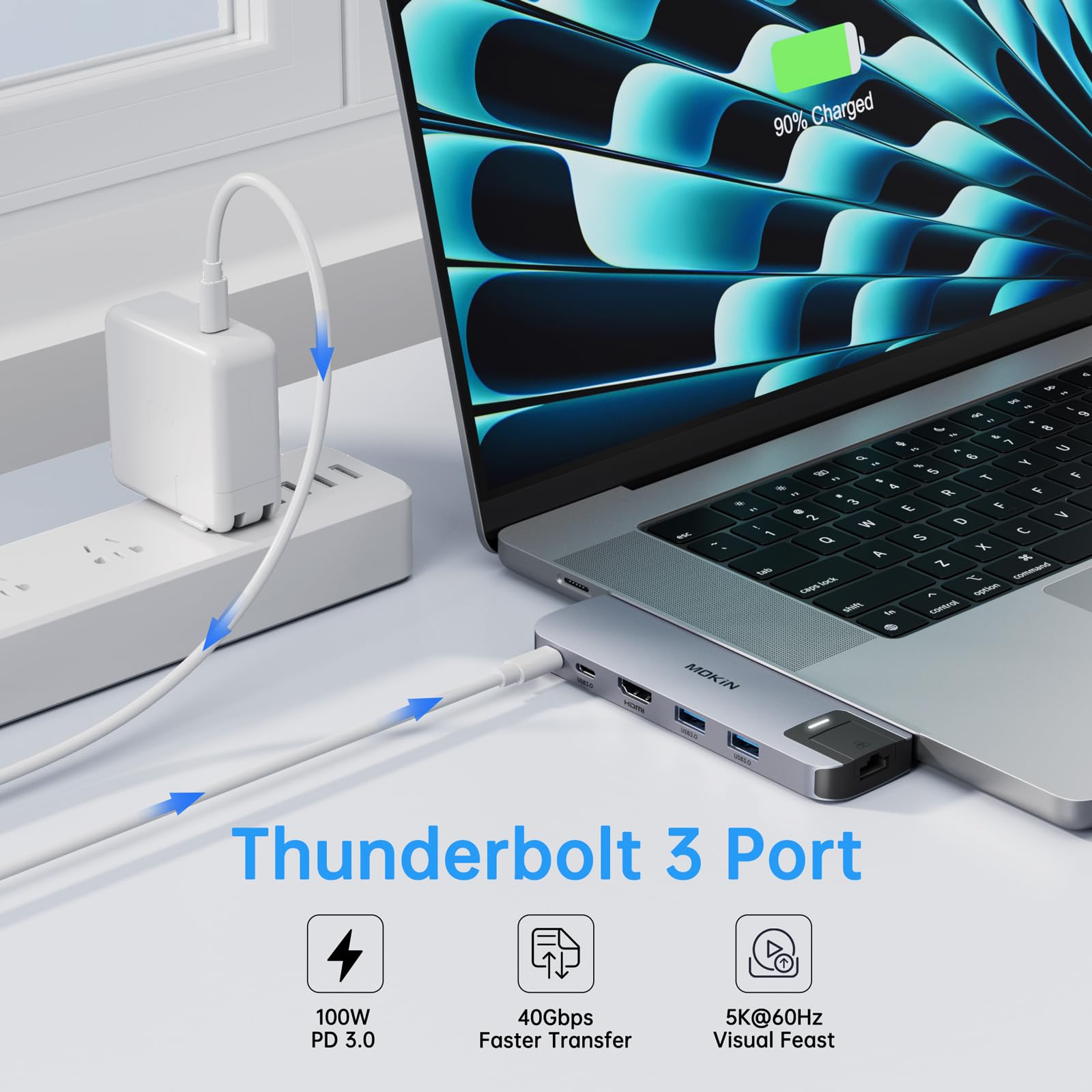 Foto 3 | Adaptador Usb C Hub Hdmi Para Macbook Pro/air M1m2m3 2023 2022 2021 13 15 16 - Venta Internacional.