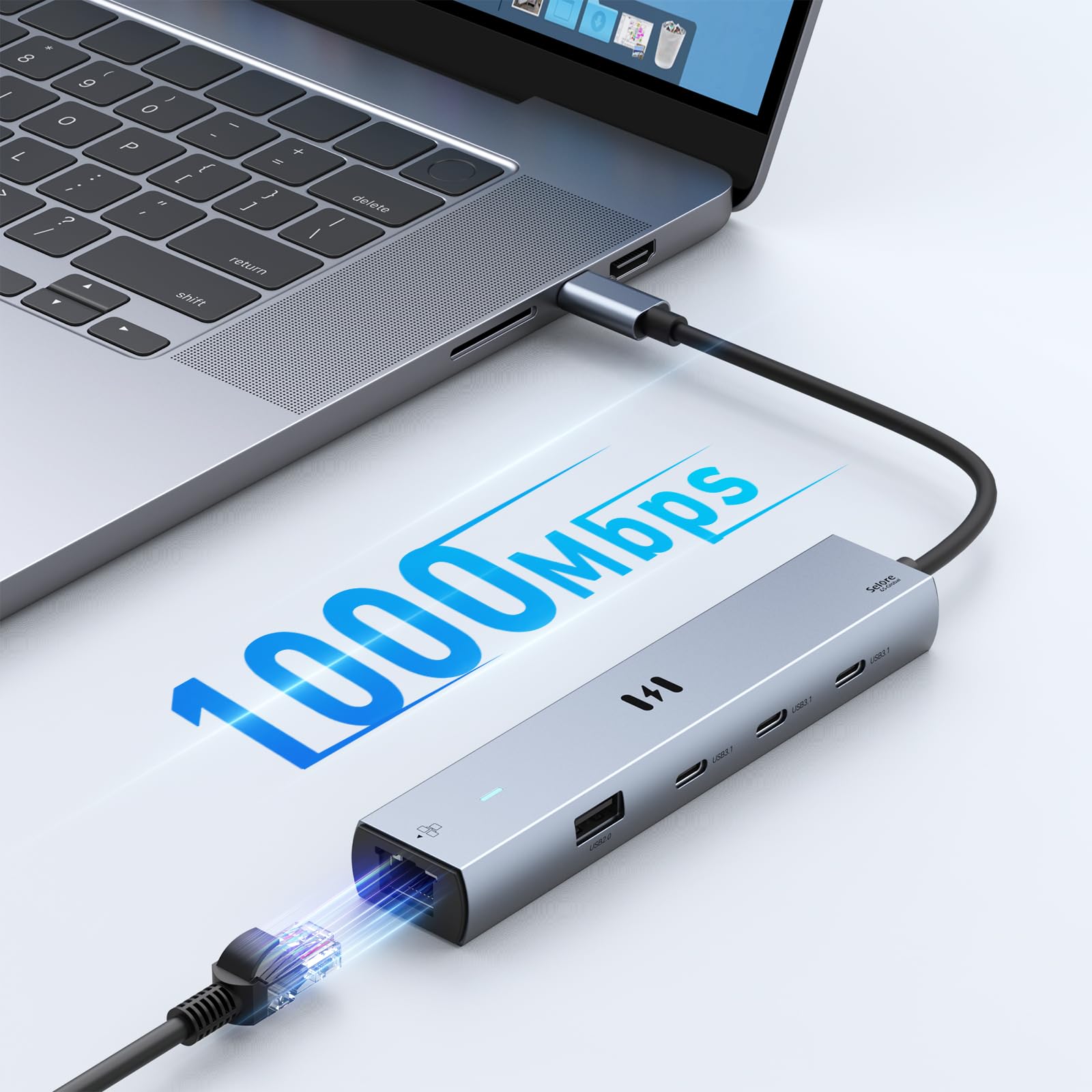 Foto 7 pulgar | Hub Usb C Selore De 10 Gbps Con Hdmi 4k @60hz  Gigabit Ethernet De 100 W - Venta Internacional.