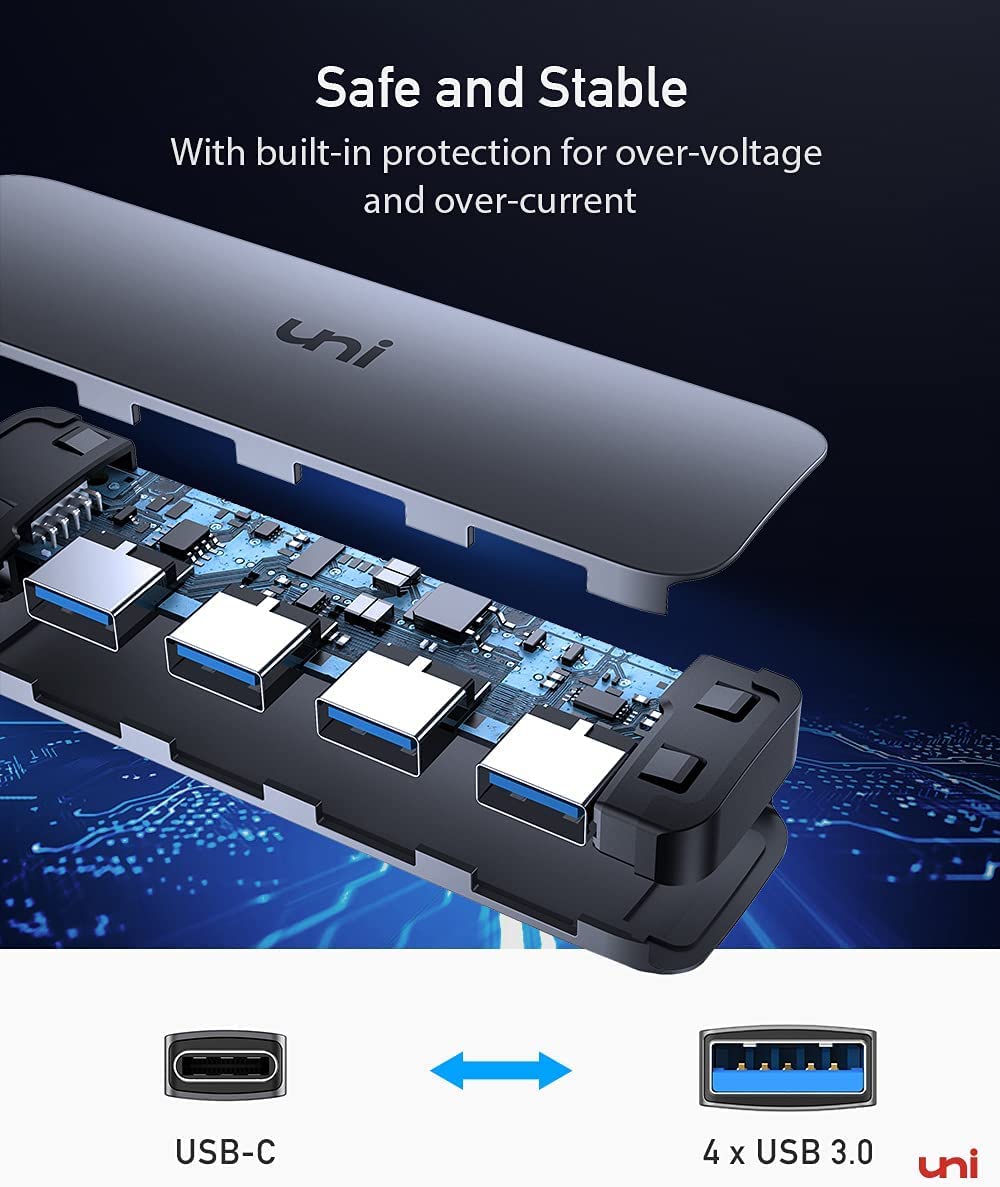 Foto 6 pulgar | Hub Usb C A Usb De 4 Puertos Unialuminio Para Macbook Pro/air - Venta Internacional.