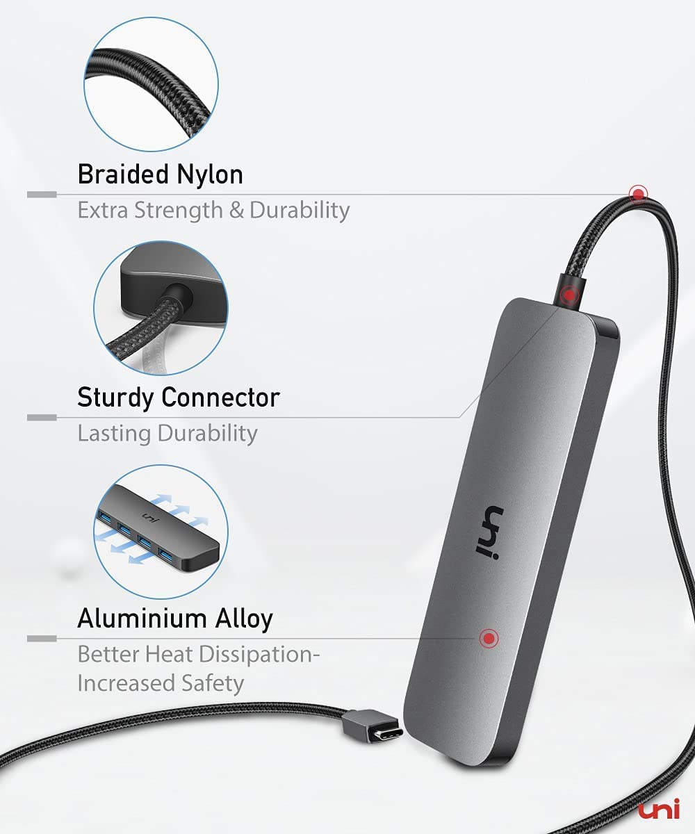 Foto 7 pulgar | Hub Usb C A Usb De 4 Puertos Unialuminio Para Macbook Pro/air - Venta Internacional.