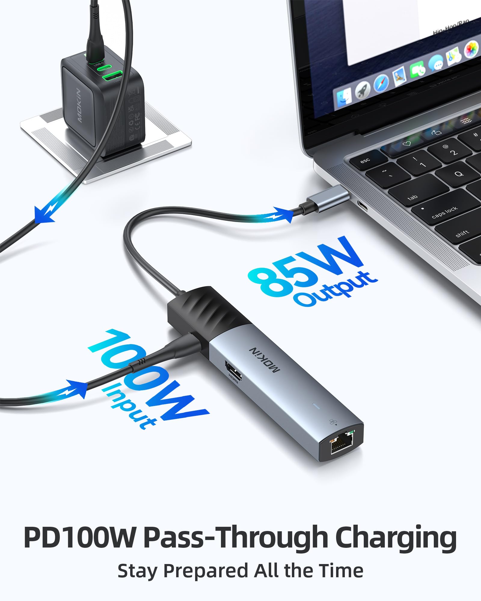 Foto 5 pulgar | Hub Usb C Mokin 7 En 1 Con Ethernet Para Macbook Pro/air 4k @60hz - Venta Internacional.