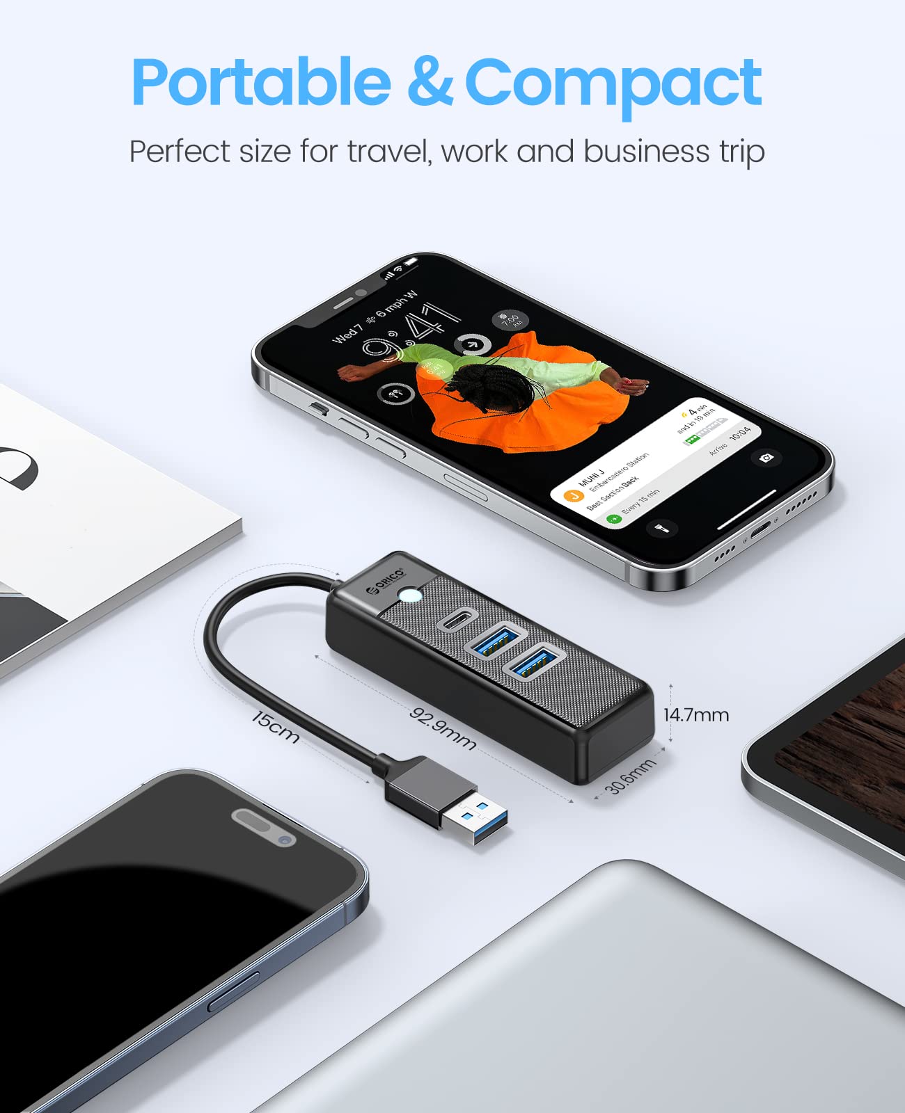 Foto 2 | Hub Usb C Orico Adaptador Usb 3.1 Tipo C A Usb 3.0 De 3 Puertos - Venta Internacional.