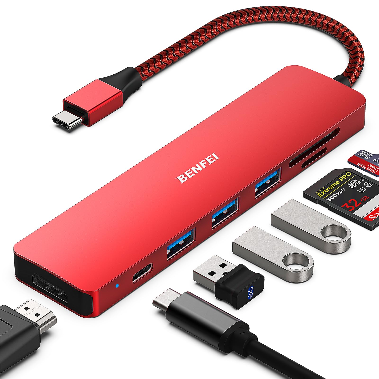 Hub Usb-c Benfei 7 En 1 Con Hdmi 4k A 60 Hz/100 W Pd/3 X Usb 3.0 - Venta Internacional.