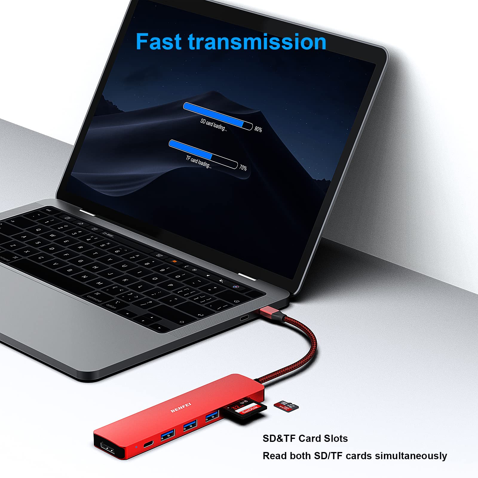 Foto 5 | Hub Usb-c Benfei 7 En 1 Con Hdmi 4k A 60 Hz/100 W Pd/3 X Usb 3.0 - Venta Internacional.