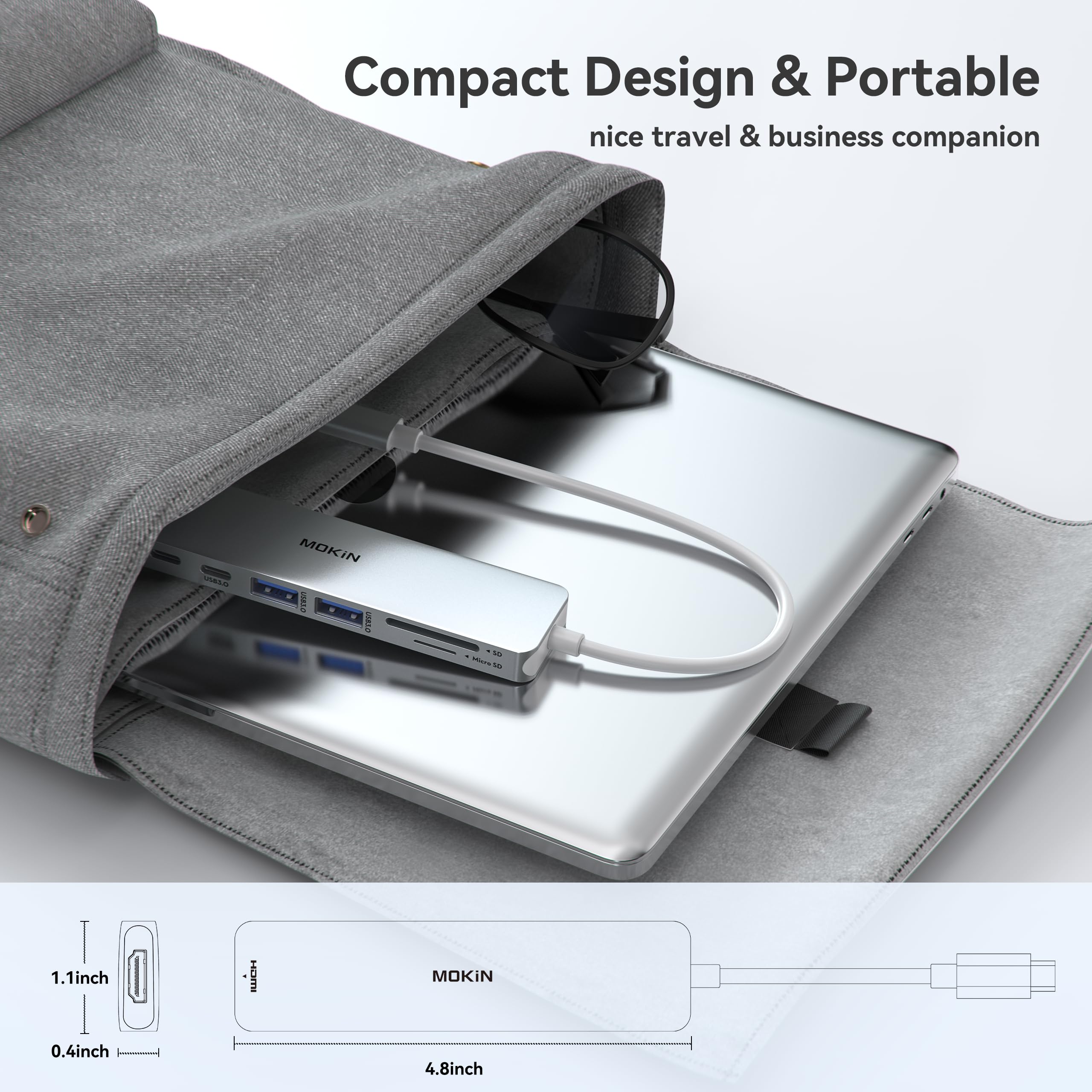 Foto 8 pulgar | Hub Usb C Mokin 7 En 1 Con Hdmi  Sd/tf  Puerto De Datos Pd De 100 W - Venta Internacional.