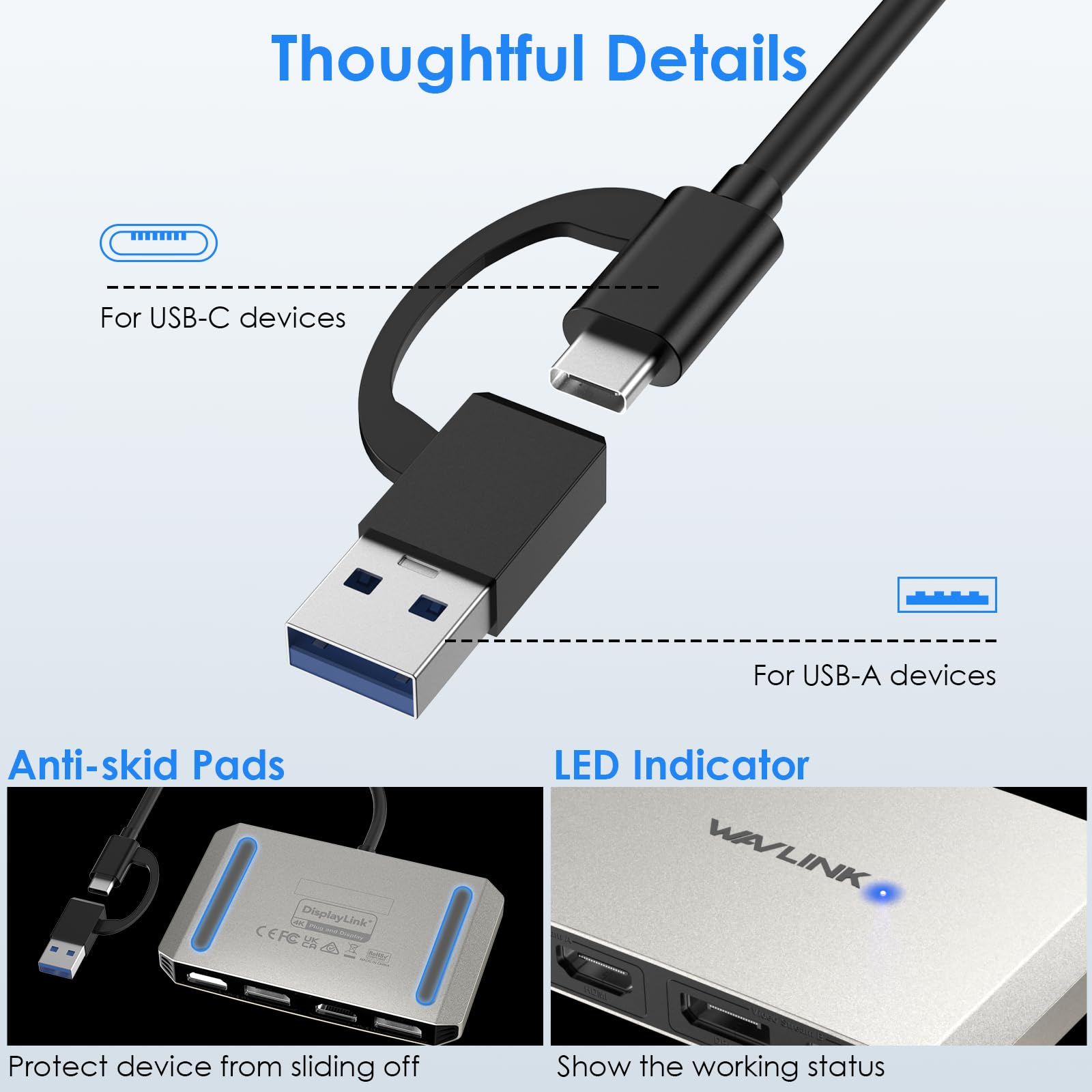 Foto 7 pulgar | Adaptador Dual Displayport/hdmi 4k Wavlink Usb C A Usb 3.0 - Venta Internacional.