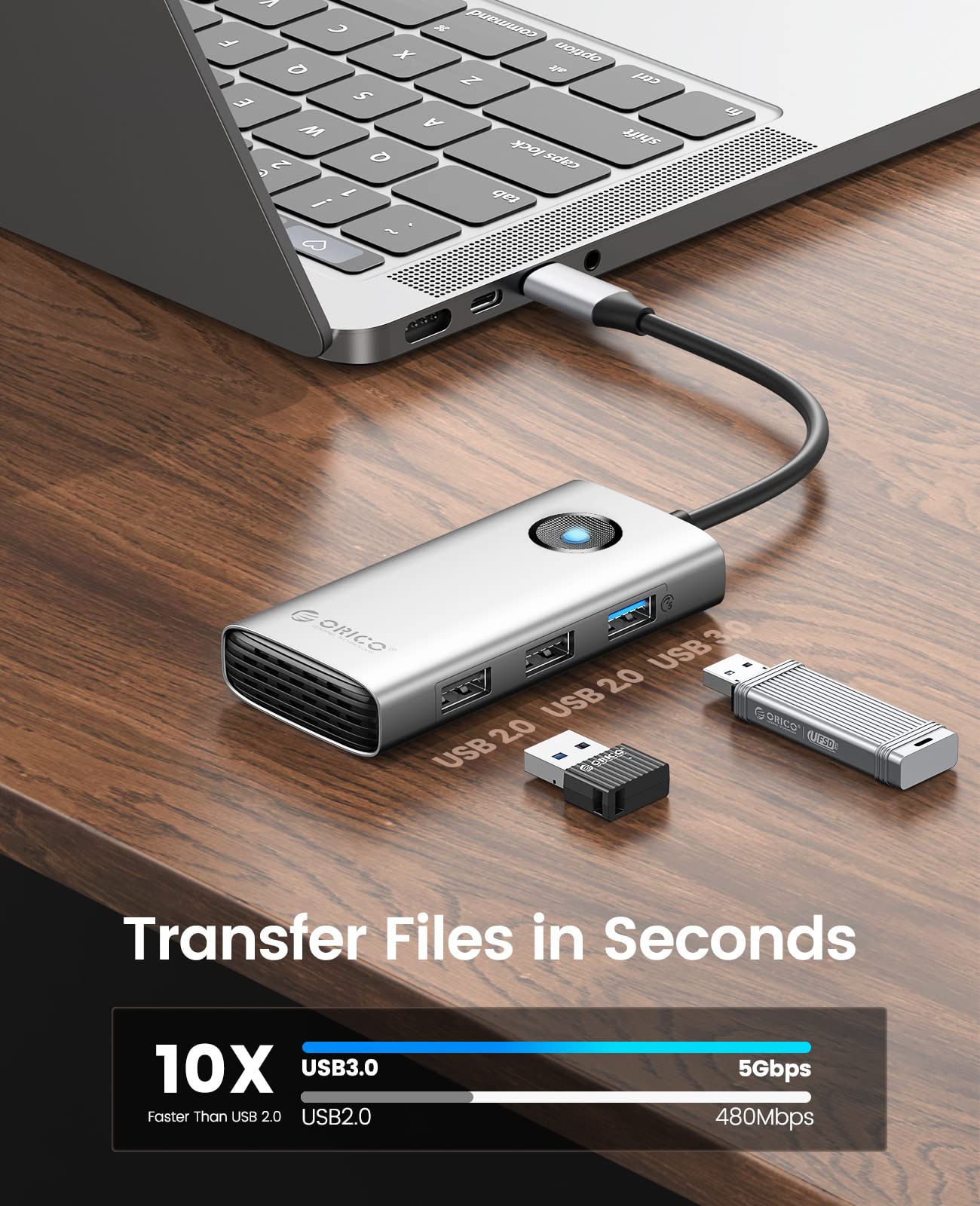 Foto 7 pulgar | Hub Usb C Orico 5 En 1 Con Hdmi 4k  Suministro De Energía De 60 W - Venta Internacional.
