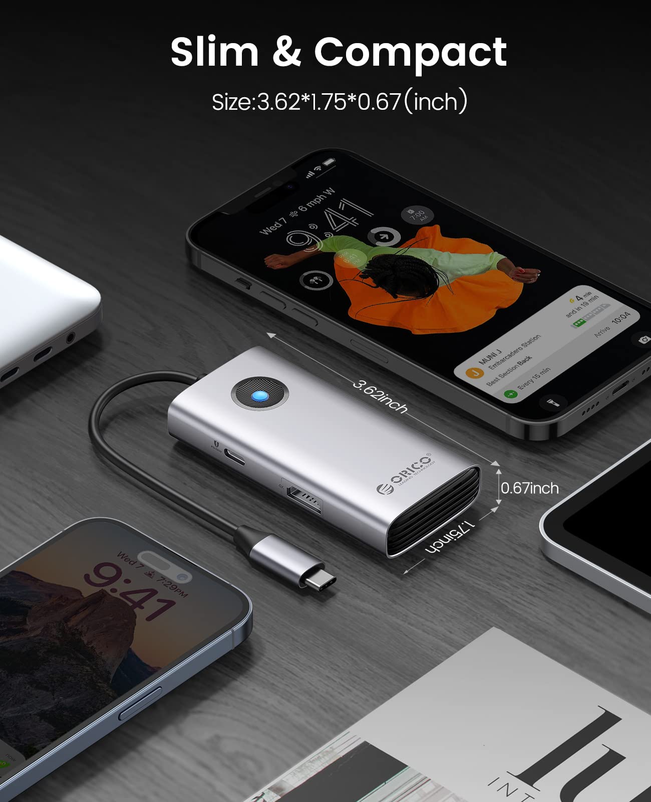 Foto 8 pulgar | Hub Usb C Orico 5 En 1 Con Hdmi 4k  Suministro De Energía De 60 W - Venta Internacional.