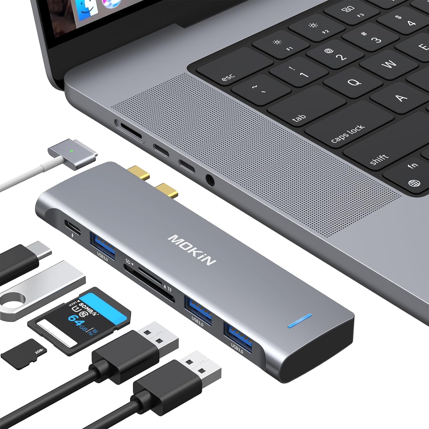 Adaptador Usb C Mokin Para Macbook Pro/air M1 M2 Con 3 Usb 3.0 - Venta Internacional.