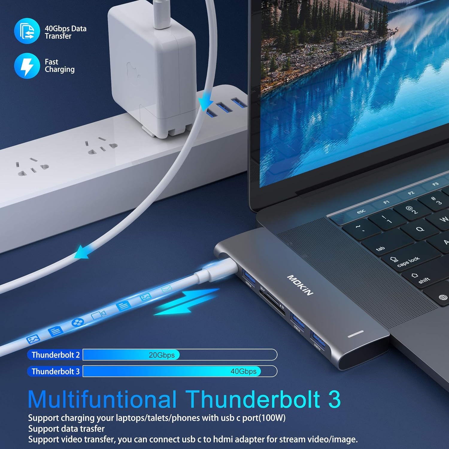 Foto 6 pulgar | Adaptador Usb C Mokin Para Macbook Pro/air M1 M2 Con 3 Usb 3.0 - Venta Internacional.