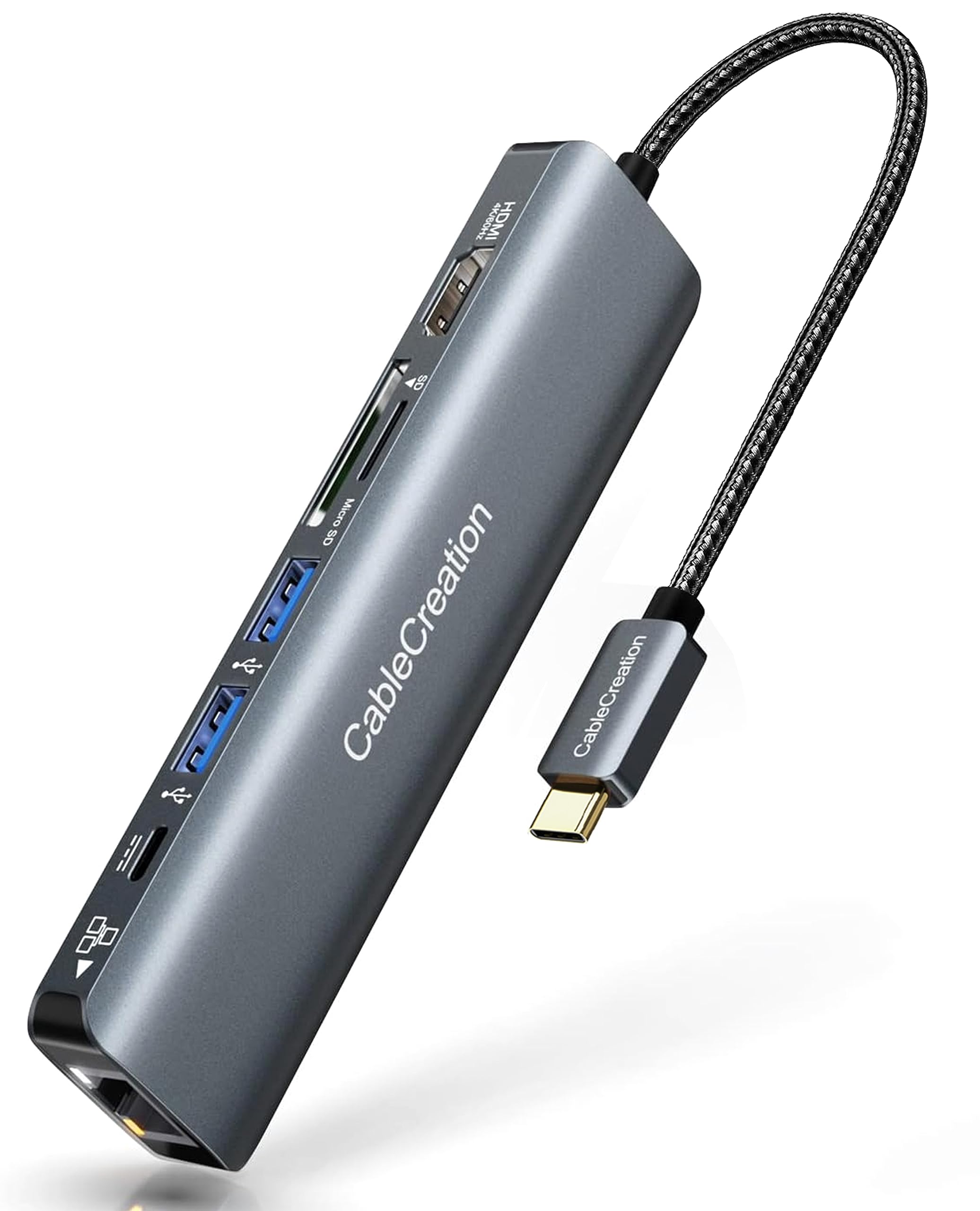 Hub Usb C Cablecreation 7 En 1 4k 60 Hz Con Ethernet De 1 Gbps  100 W Pd - Venta Internacional.
