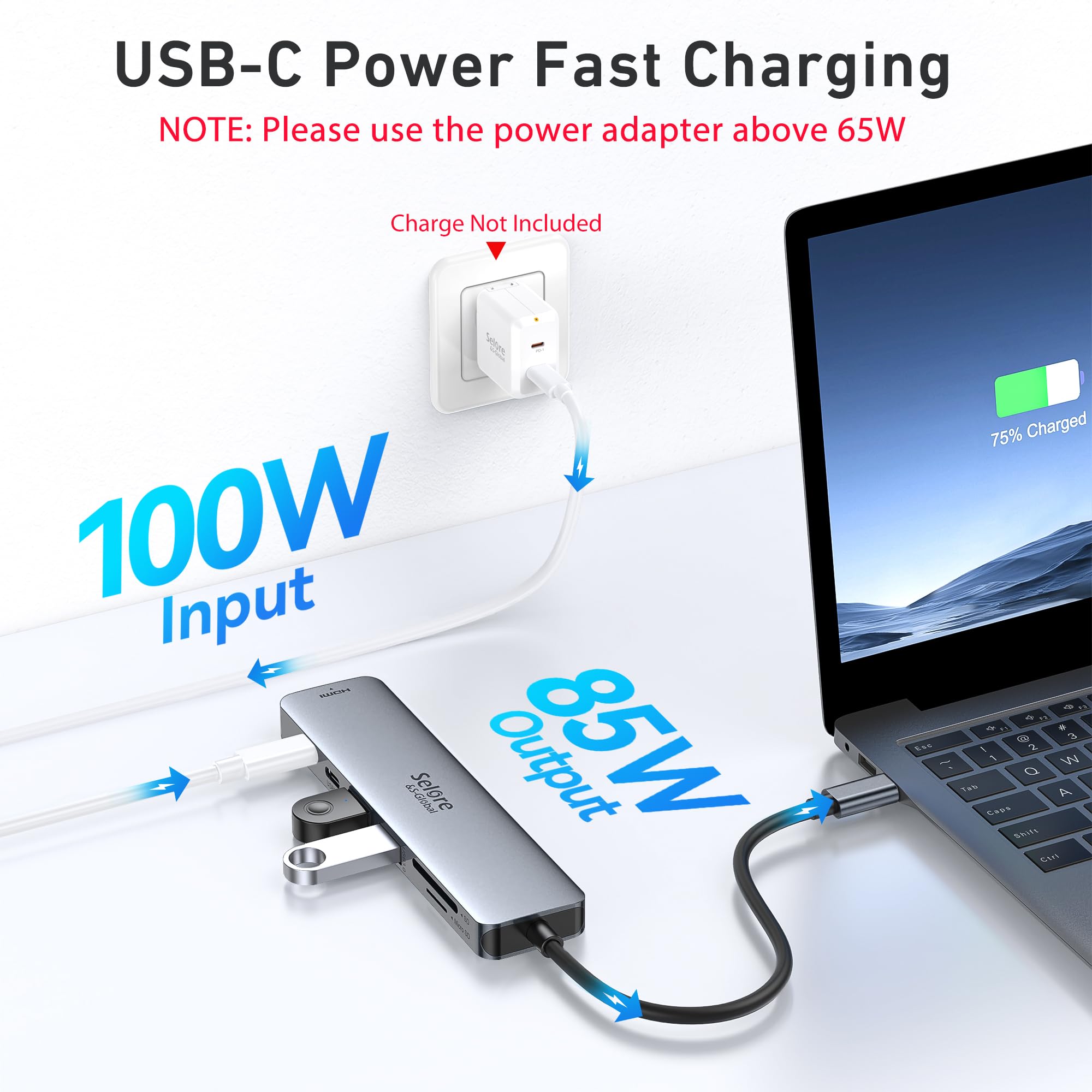 Foto 5 pulgar | Adaptador Hdmi Usb C Hub Selore&s-global 7 En 1 Para Macbook - Venta Internacional.
