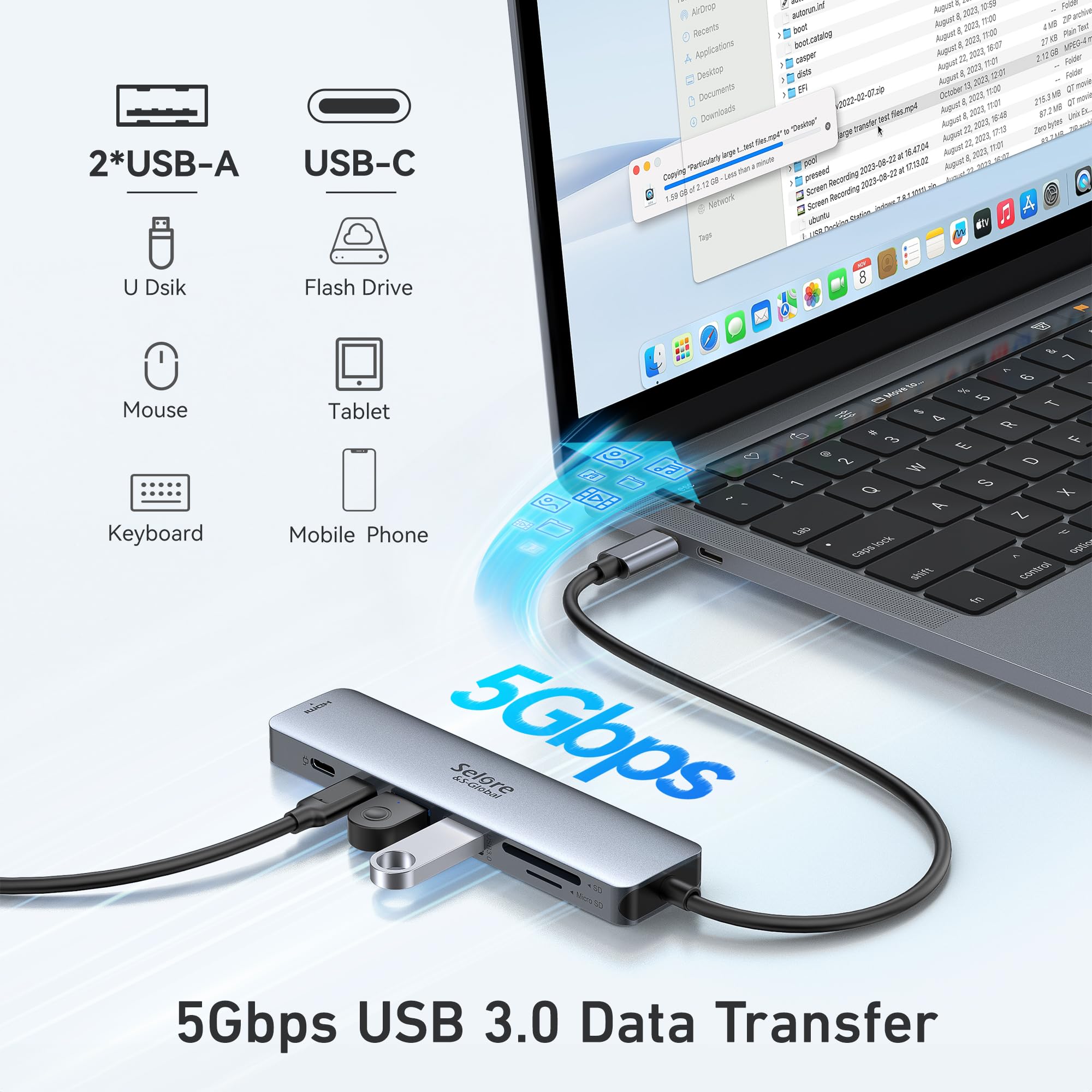 Foto 6 pulgar | Adaptador Hdmi Usb C Hub Selore&s-global 7 En 1 Para Macbook - Venta Internacional.