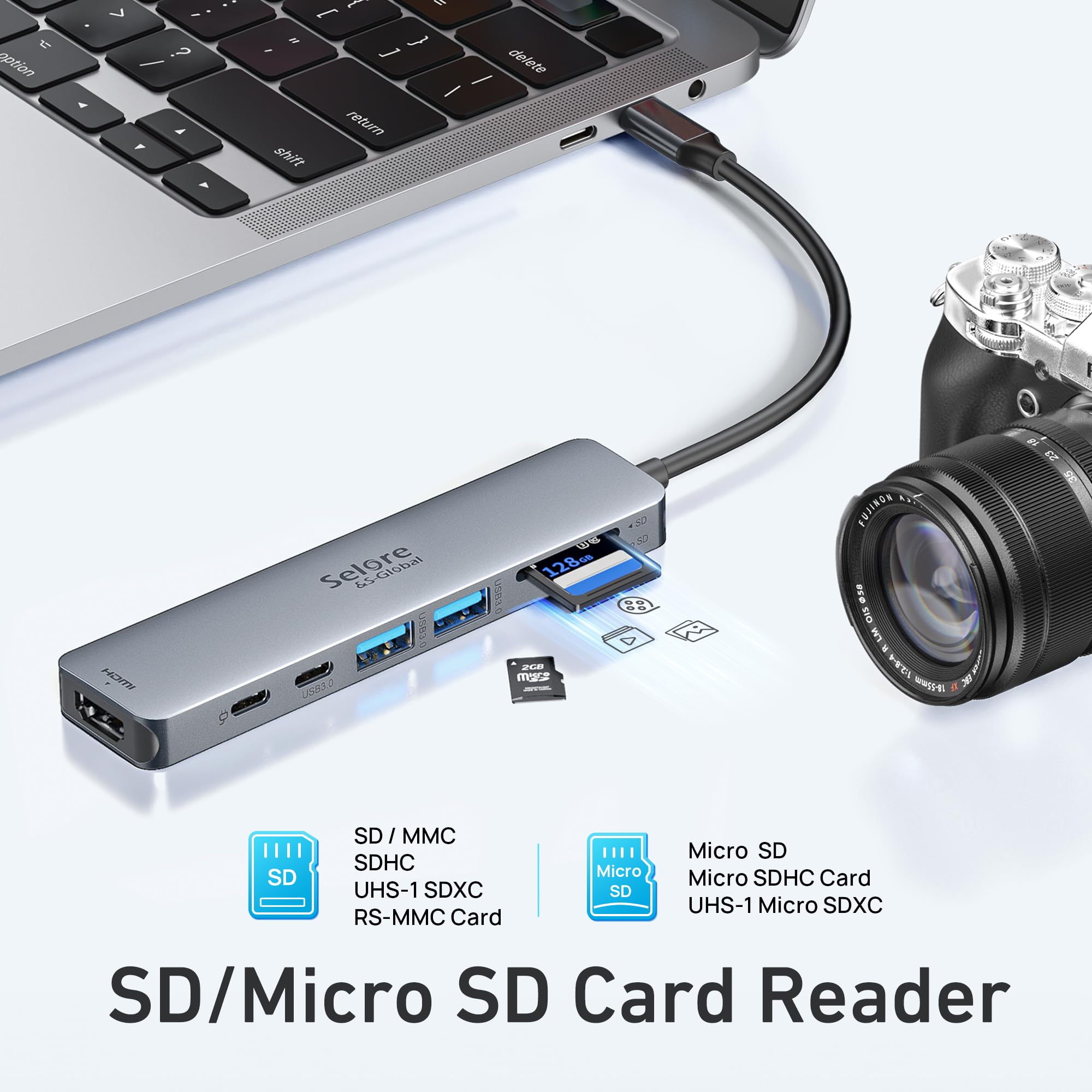 Foto 7 pulgar | Adaptador Hdmi Usb C Hub Selore&s-global 7 En 1 Para Macbook - Venta Internacional.