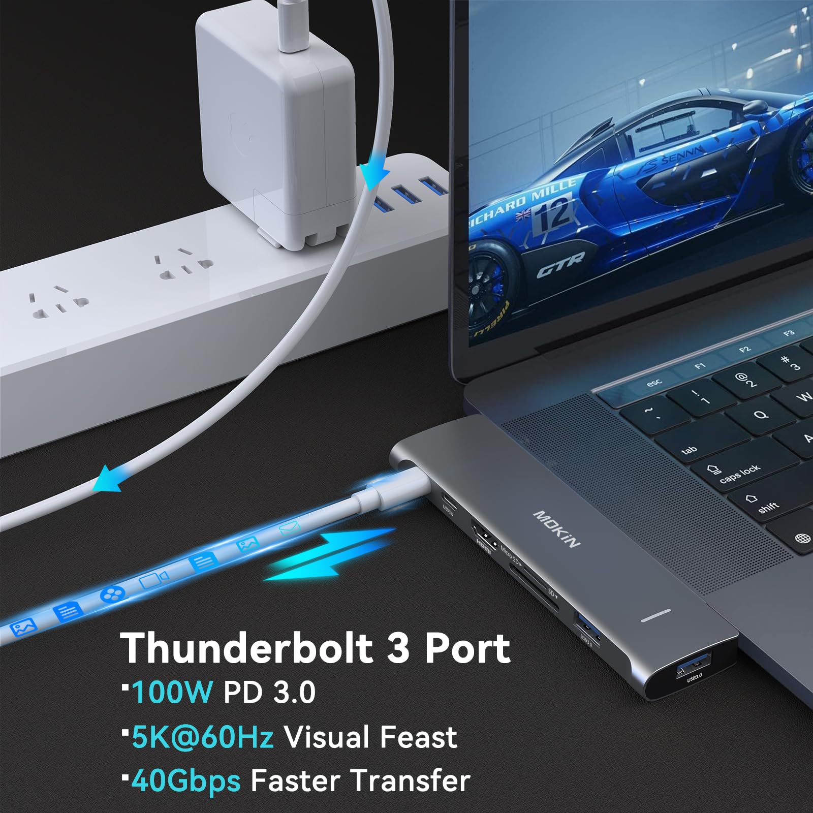 Foto 4 pulgar | Adaptador Usb C Mokin 7 En 2 Con Hdmi 4k  2 Usb 3.0 Para Macbook Pro - Venta Internacional.