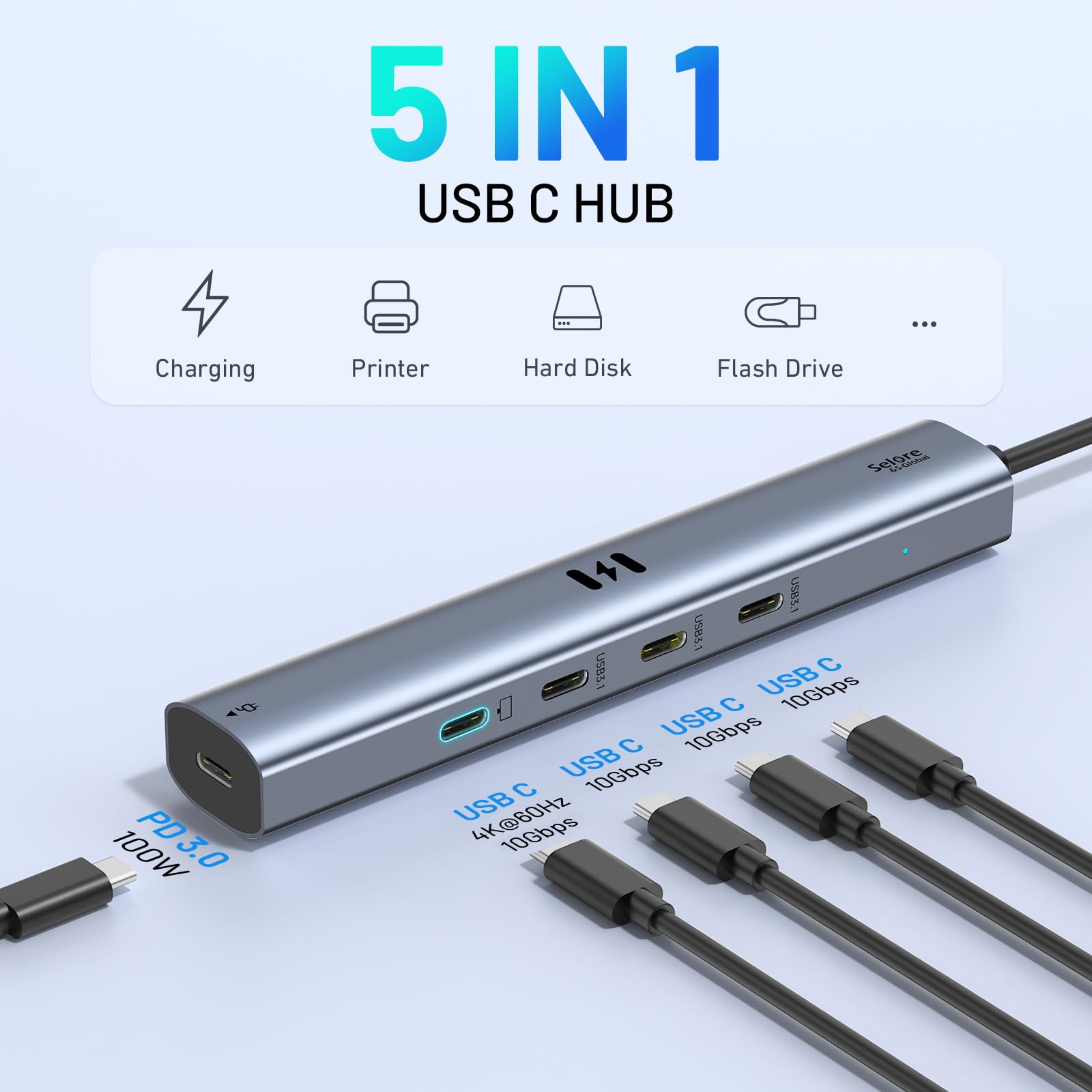 Foto 3 pulgar | Hub Usb C Selore De 10 Gbps Con Vídeo 4k @60hz Para Macbook Pro - Venta Internacional.