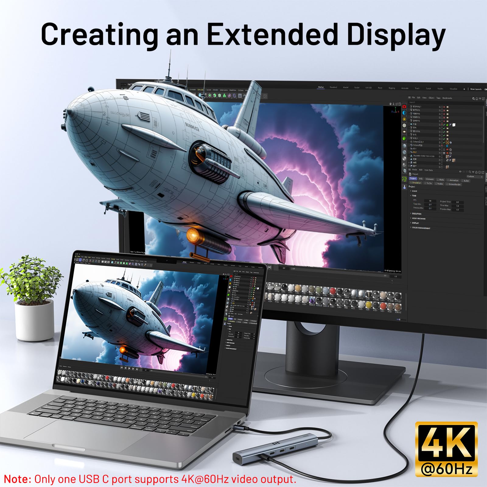 Foto 4 pulgar | Hub Usb C Selore De 10 Gbps Con Vídeo 4k @60hz Para Macbook Pro - Venta Internacional.
