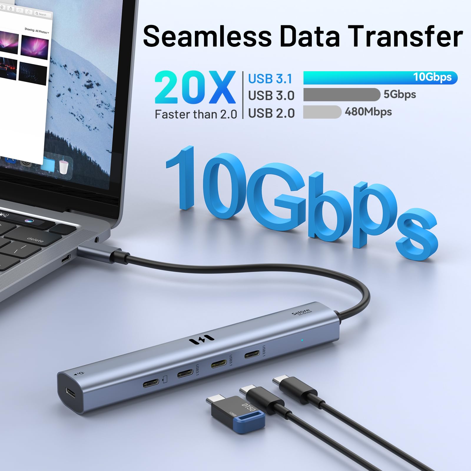 Foto 5 pulgar | Hub Usb C Selore De 10 Gbps Con Vídeo 4k @60hz Para Macbook Pro - Venta Internacional.