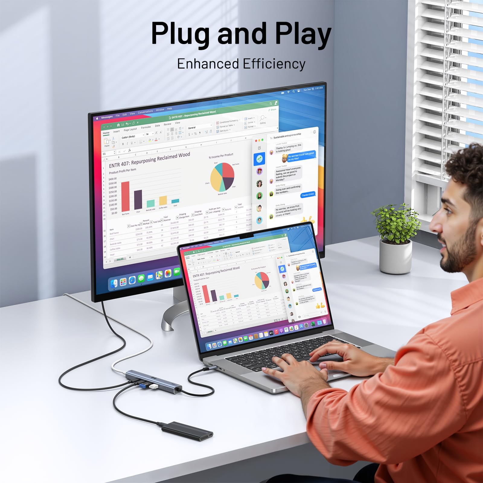 Foto 7 pulgar | Hub Usb C Selore De 10 Gbps Con Vídeo 4k @60hz Para Macbook Pro - Venta Internacional.