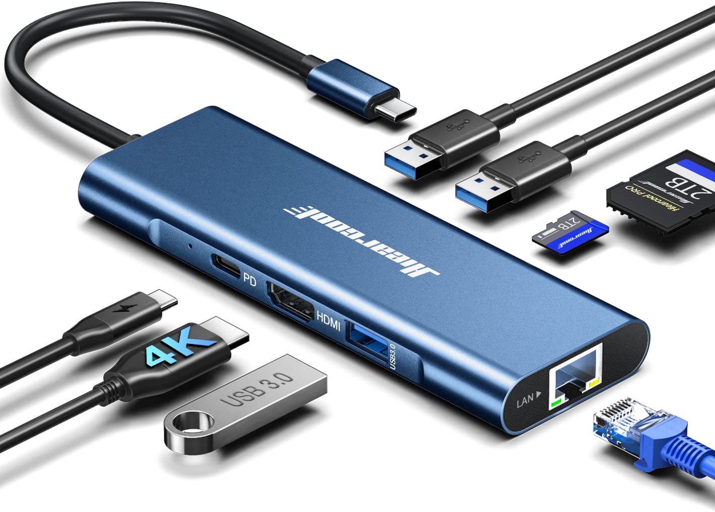 Hub Usb-c Hiearcool 8 En 1 Con Hdmi 4k De 60 Hz Para Macbook Pro Air - Venta Internacional.