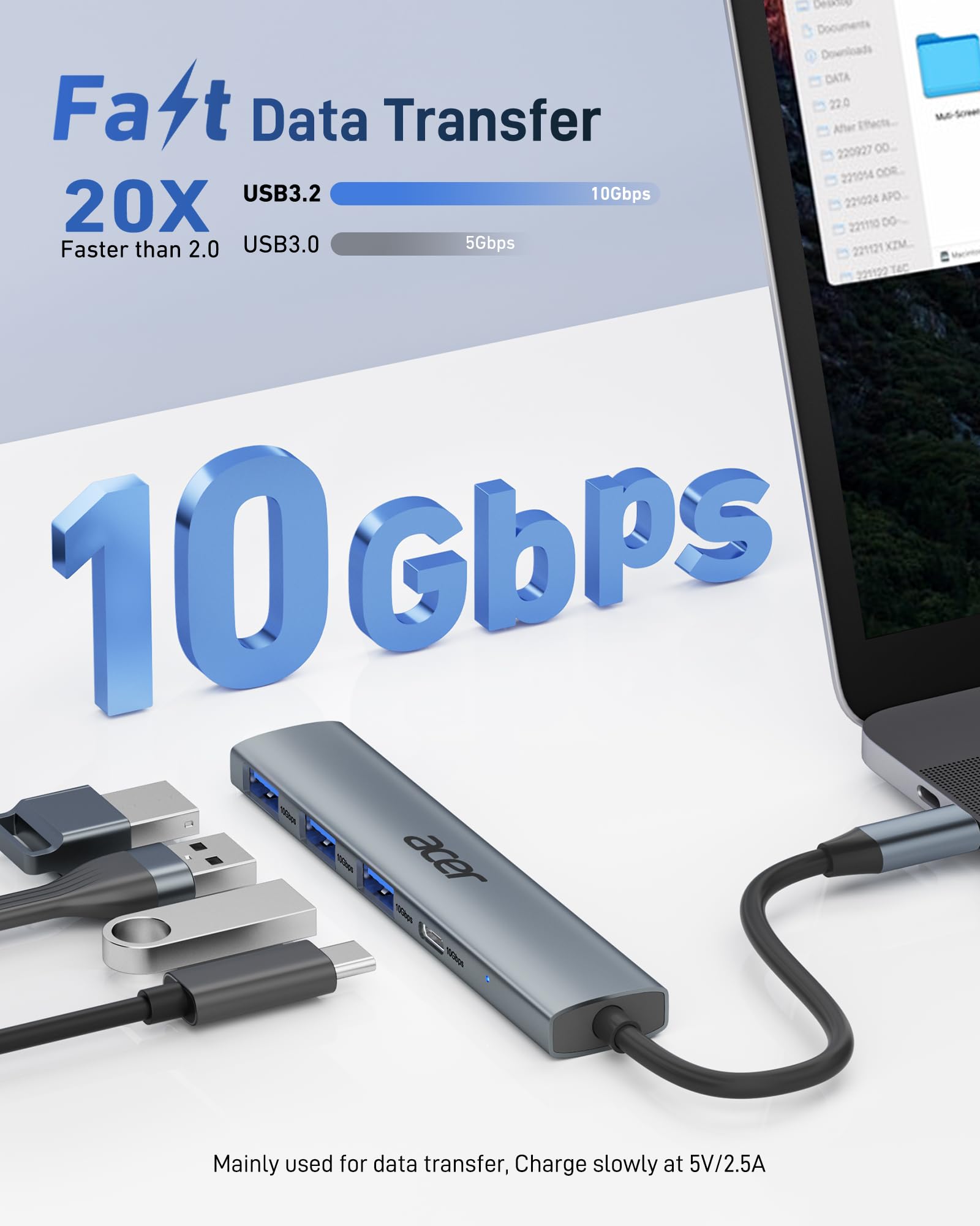 Foto 4 pulgar | Adaptador Usb C Hub Acer De 10 Gbps Usb 3.2 Gen 2  3 Usb-a  1 Usb-c - Venta Internacional.