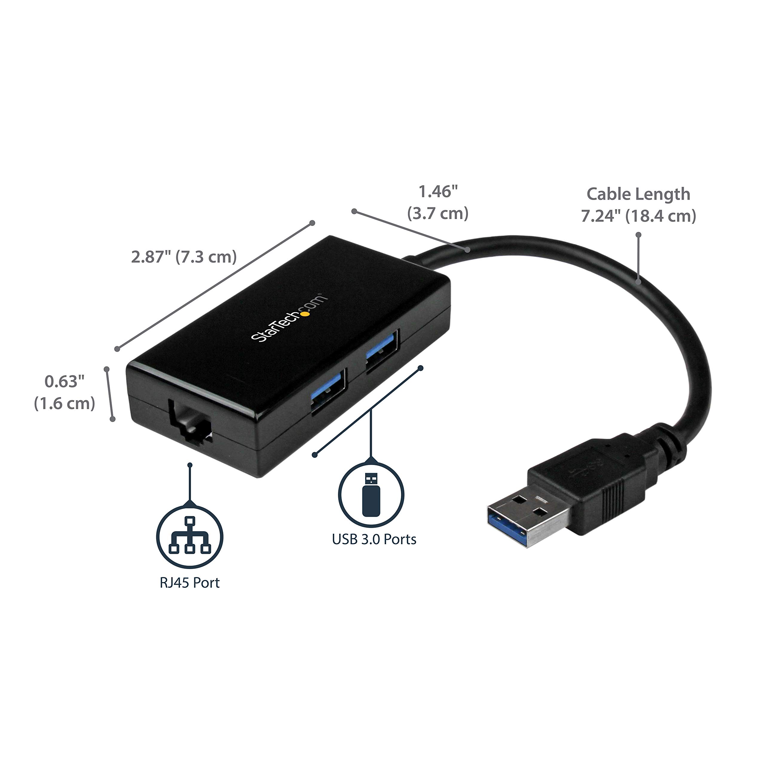 Foto 2 | Hub Usb 3.0 Con Ethernet Startech.com Usb31000s2h Negro - Venta Internacional.