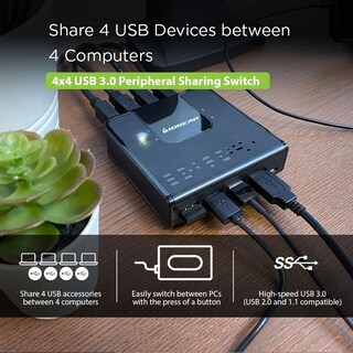 Foto 3 | Interruptor De Compartición De Periféricos Iogear Gus434 Usb 3.0 4x4 - Venta Internacional.